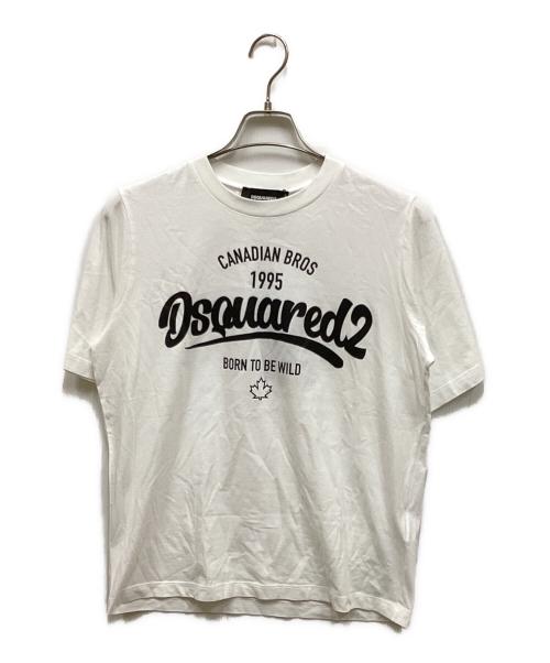 DSQUARED ディースクエアード Tシャツ・カットソー XXS 白等 【古着】【中古】 中古・古着通販】DSQUARED2 (ディースクエアード) ロゴプリントTシャツ