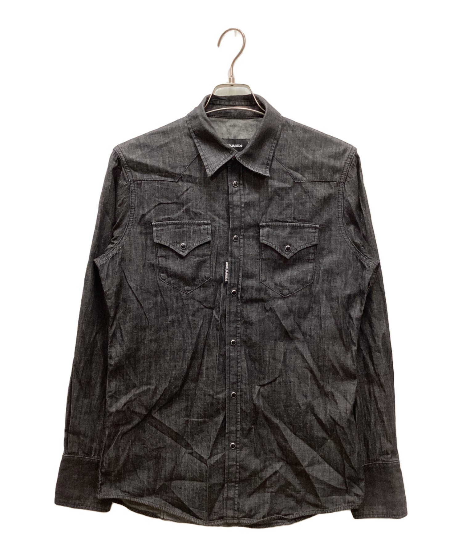 DSQUARED ディースクエアード カジュアルシャツ M 黒 【古着】【中古】【送料無料】 楽天市場】ディースクエアード 中古（カジュアルシャツ｜トップス