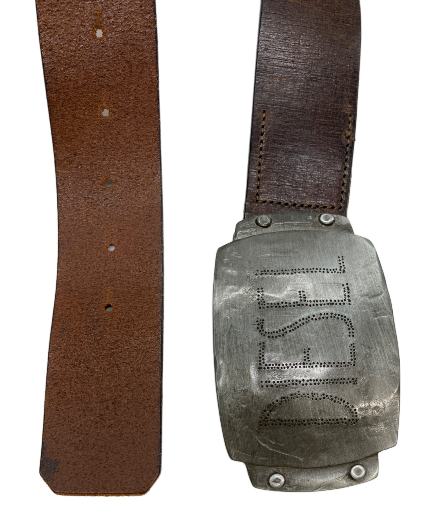 中古・古着通販】DIESEL (ディーゼル) ロゴバックルレザーベルト