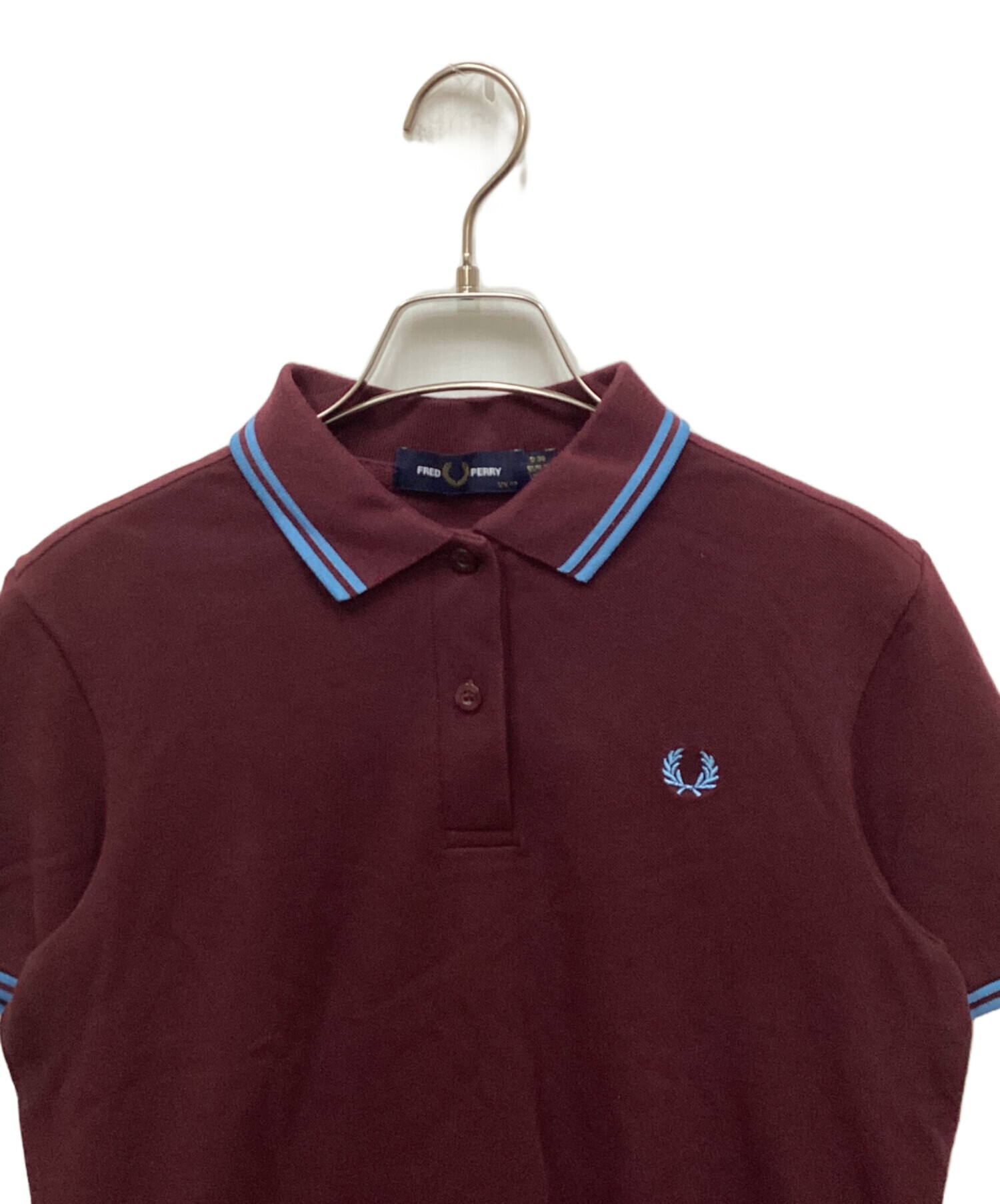 FRED PERRY 長袖ポロシャツ ボルドー M 月桂樹ロゴ 古着 ストリート