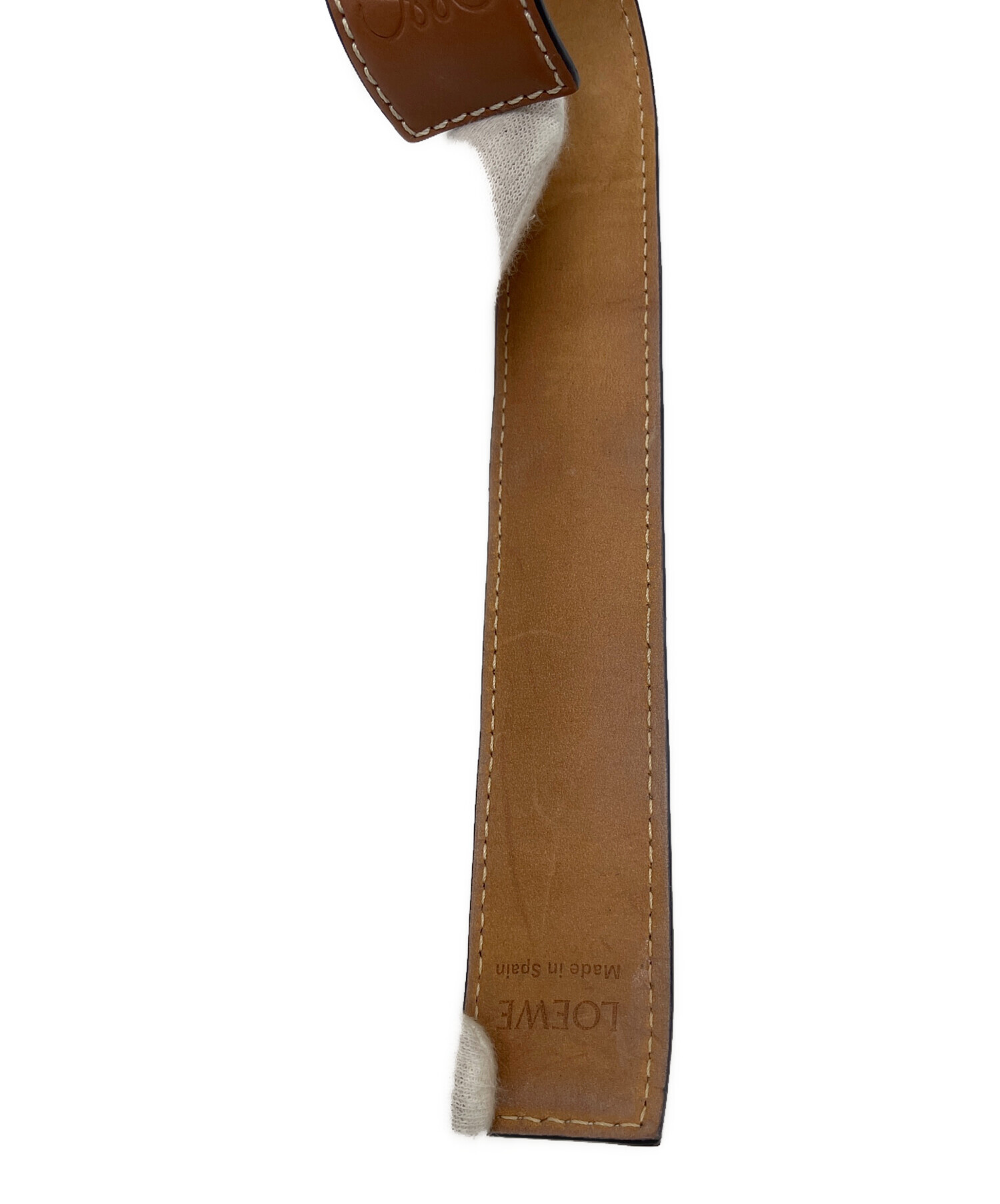中古・古着通販】LOEWE (ロエベ) レザースラップブレスレット ブラウン