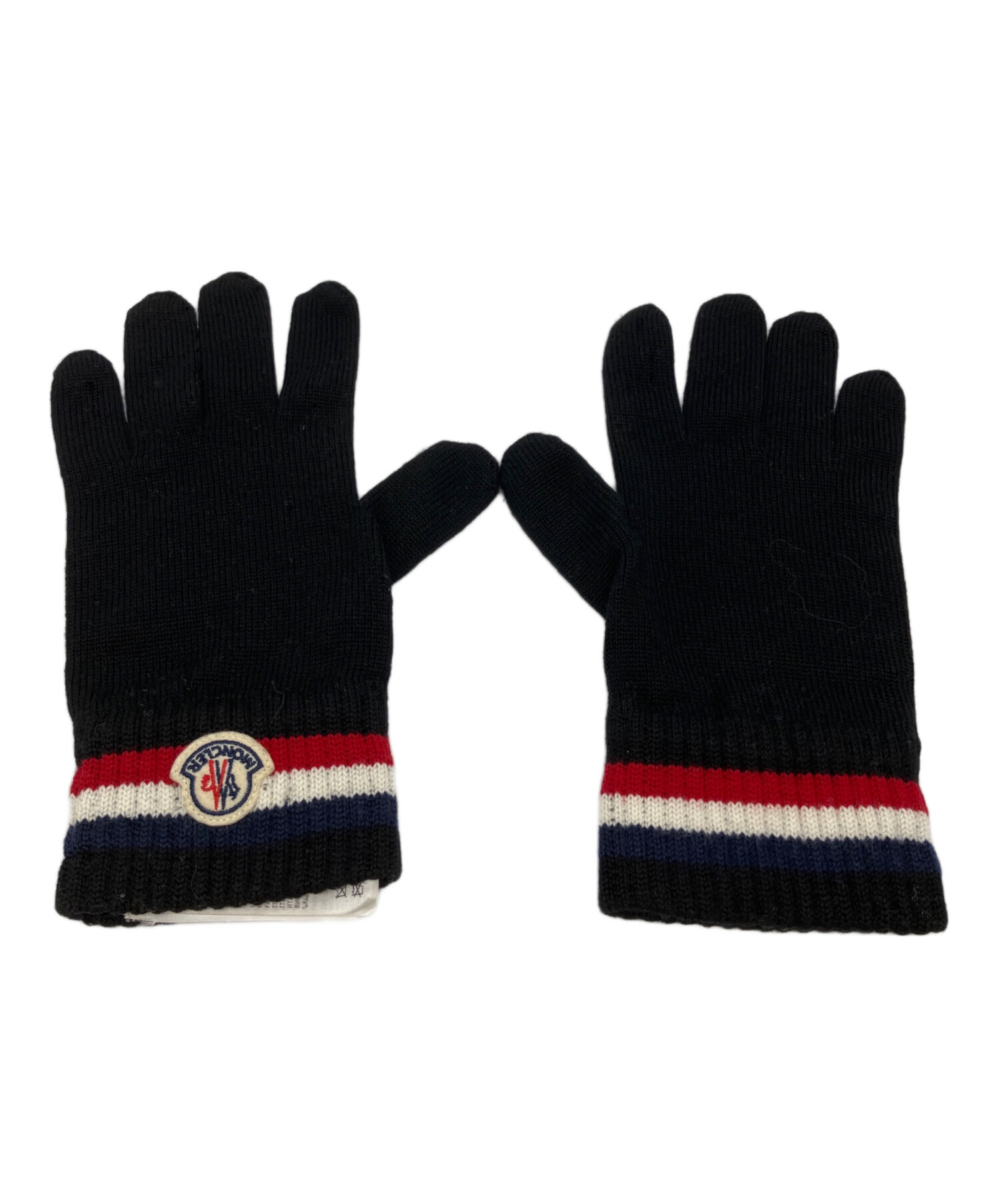 美品 MONCLER モンクレール トリコロール ウール グローブ手袋 Lサイズ 中古・古着通販】MONCLER (モンクレール) トリコロールウールグローブ