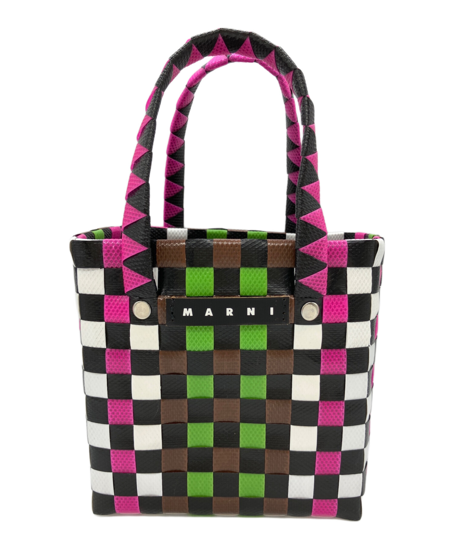 MARNI マルチカラー ウーブンマイクロバスケット 中古・古着通販】MARNI (マルニ) ウーブンマイクロバスケット マルチ