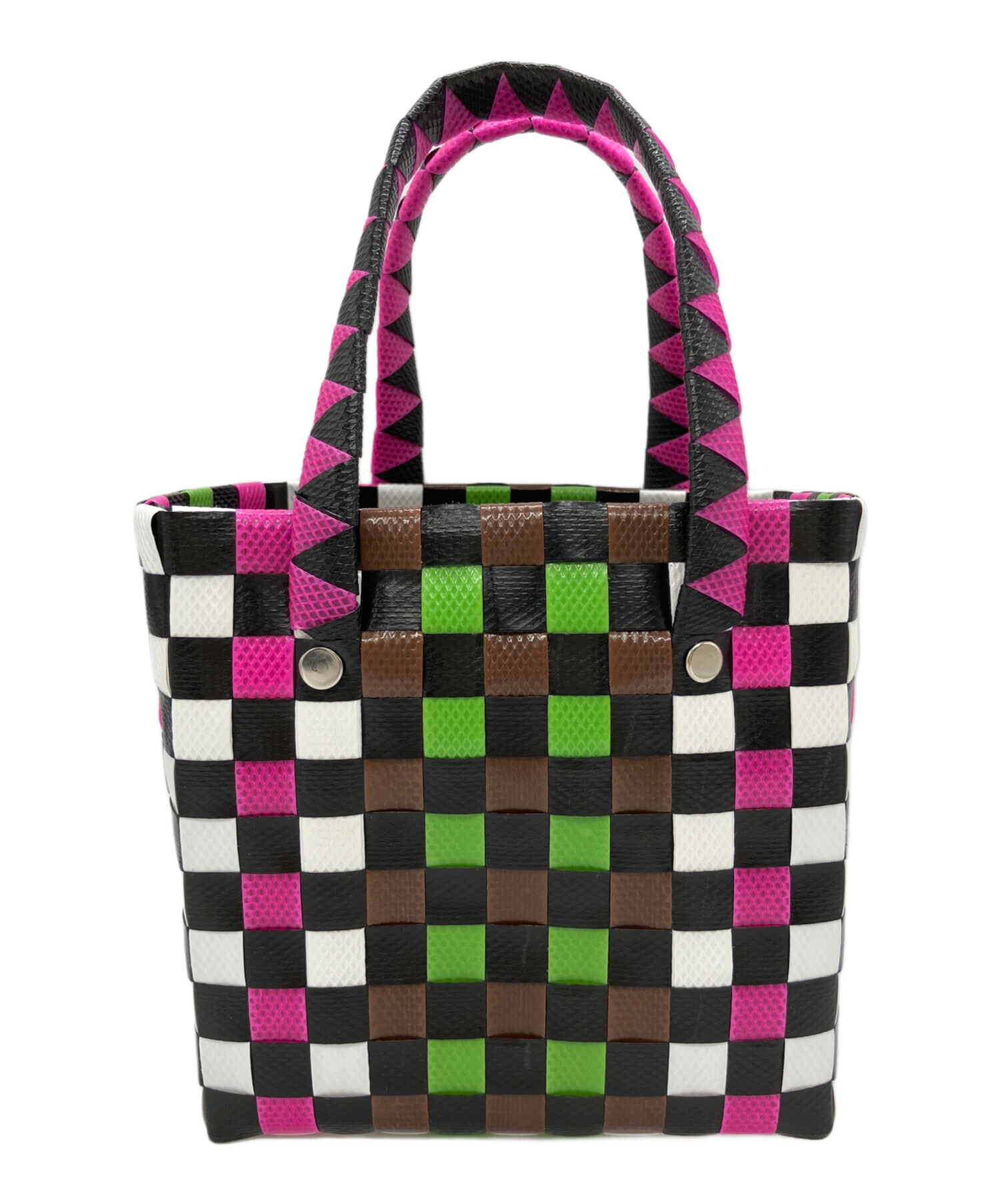 MARNI マルチカラー ウーブンマイクロバスケット 中古・古着通販】MARNI (マルニ) ウーブンマイクロバスケット マルチ