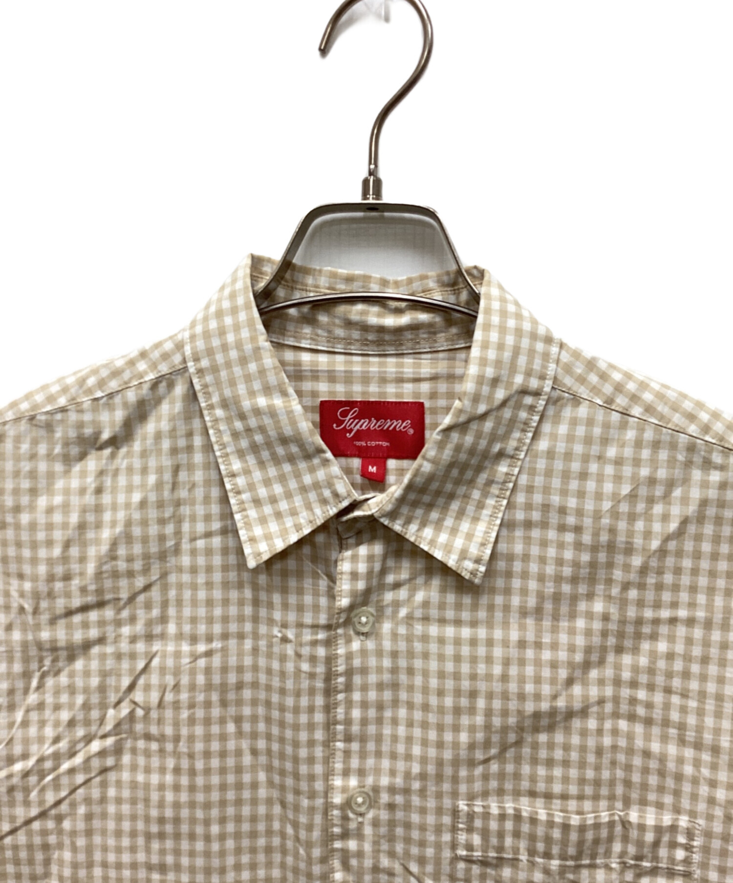 中古・古着通販】SUPREME (シュプリーム) Gingham S/S Shirt ベージュ
