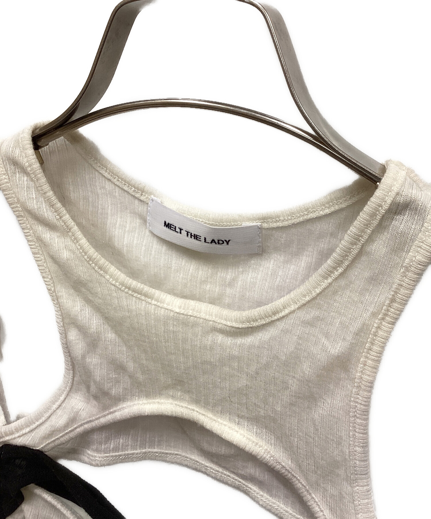メルトザレディ　タンクトップ　キャミソール　THEREDTHREAD THEREDTHREAD / ザレッドスレッド】S asymmetric zip up tank