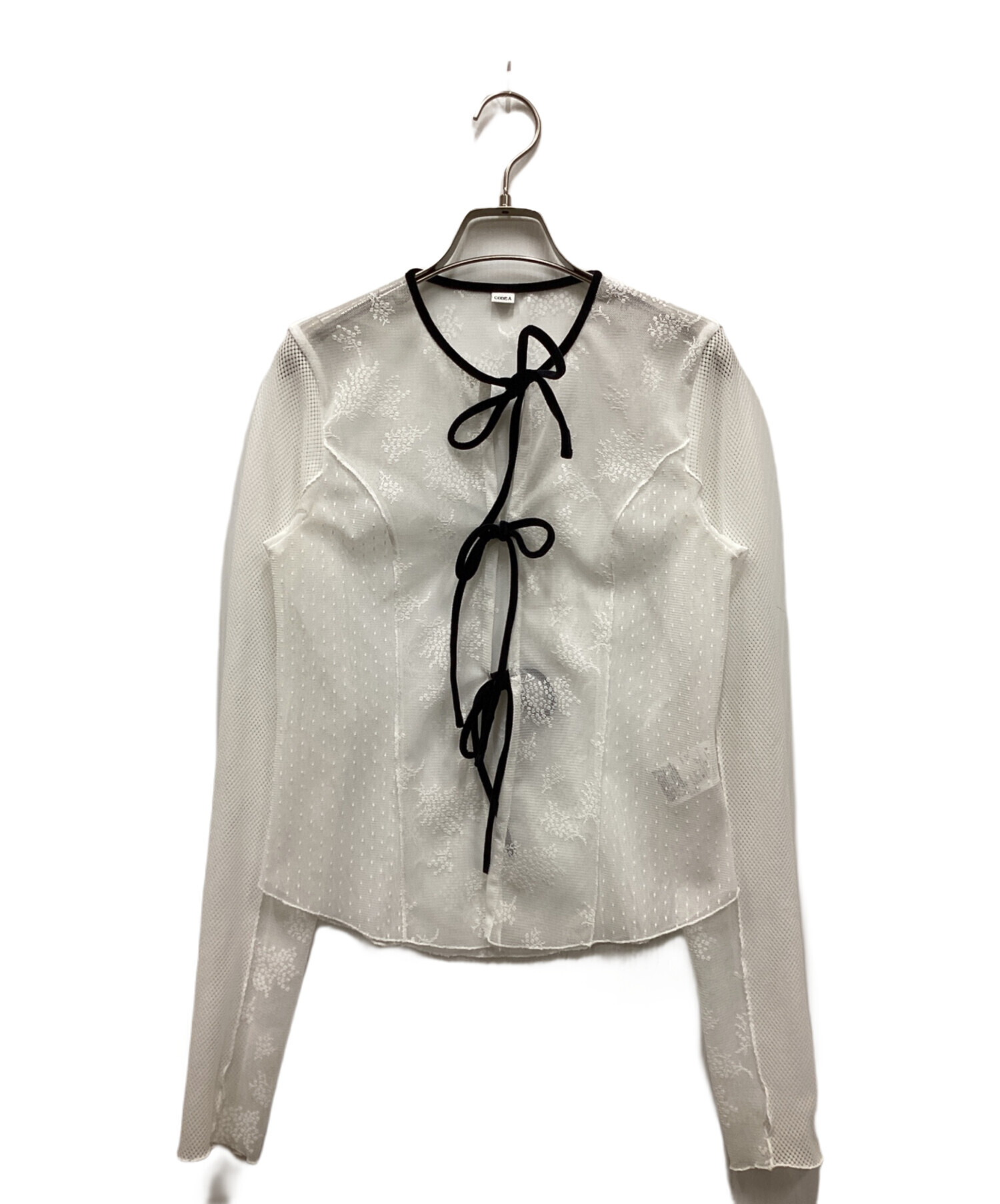 中古・古着通販】CODE A (コードエー) tulle lace ribbon blouse