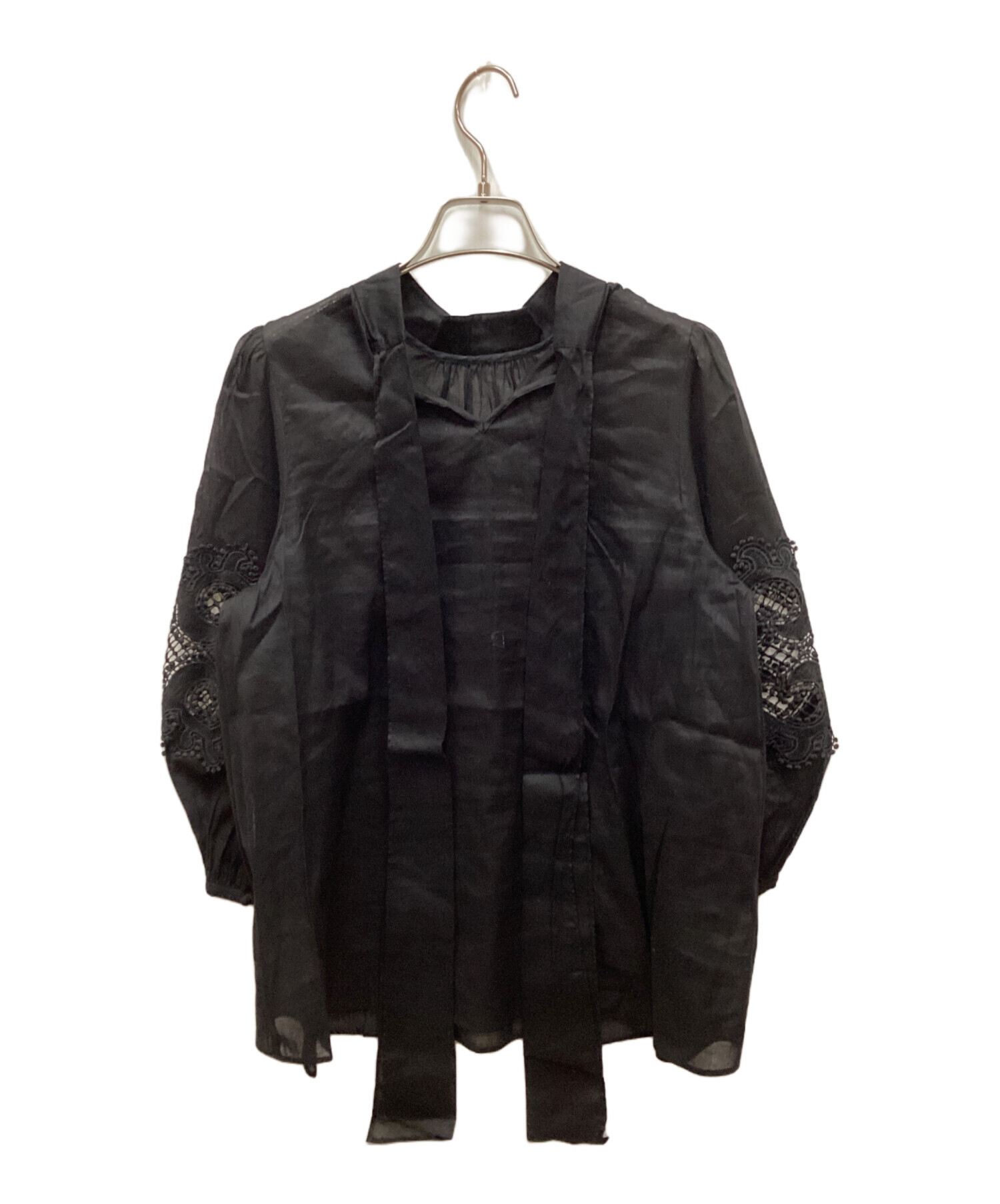 中古・古着通販】ANAYI (アナイ) バックリボンレーススリーブブラウス 