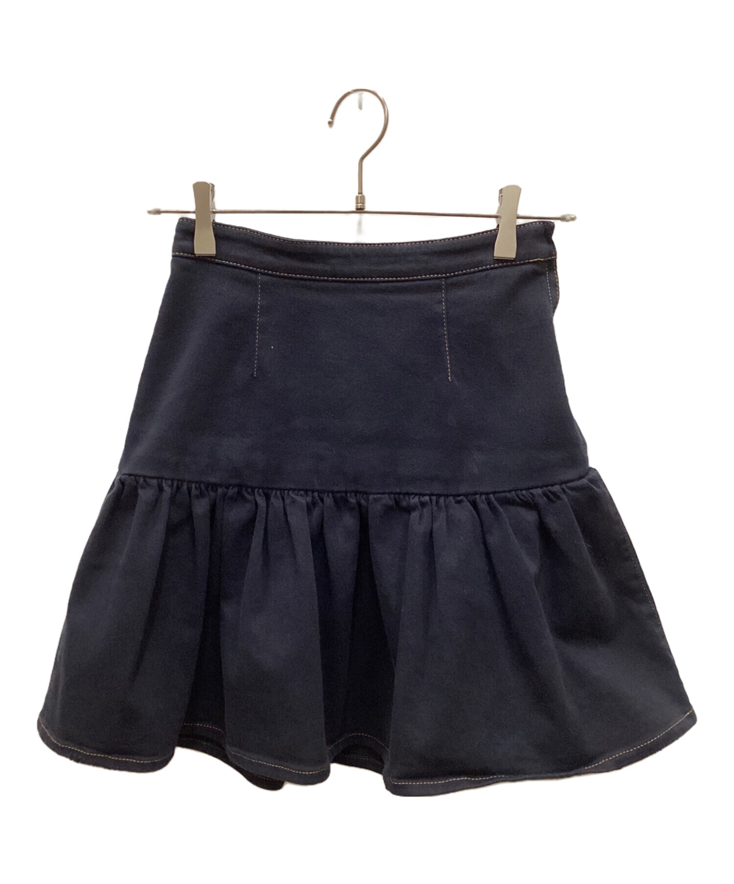 miumiu ミニスカート ネイビー 36サイズ 中古・古着通販】MIU MIU (ミュウミュウ) コットンデニムスカート