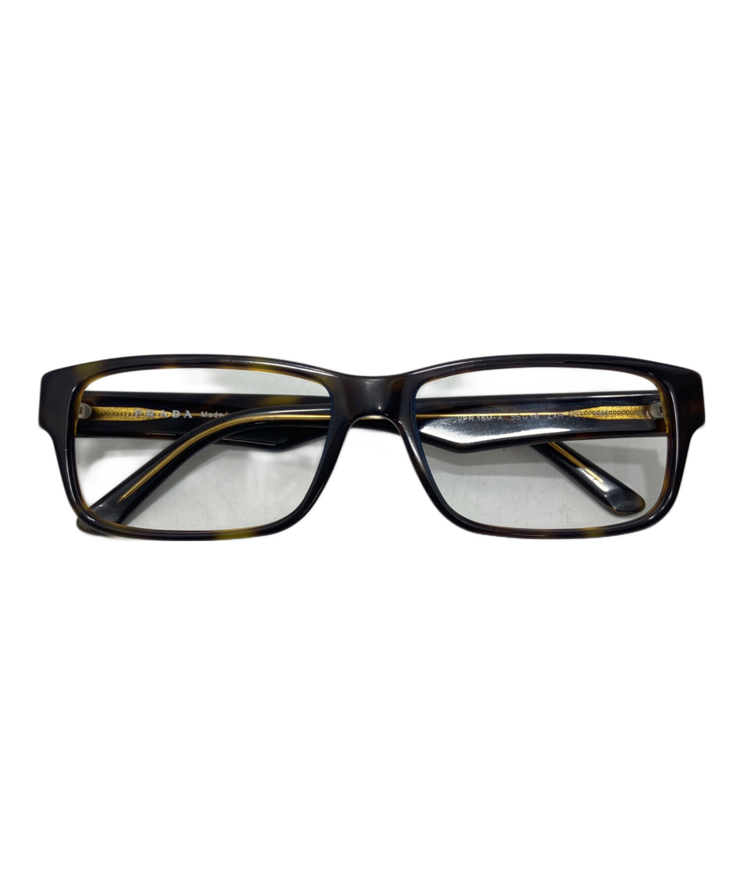 プラダ PRADA 伊達 メガネ 衣料品 プラスチック レディース ブラック系 / ブラウン系 【中古】 プラダ(PRADA)プラダ 伊達 メガネ 衣料品 レディース｜2101218929607