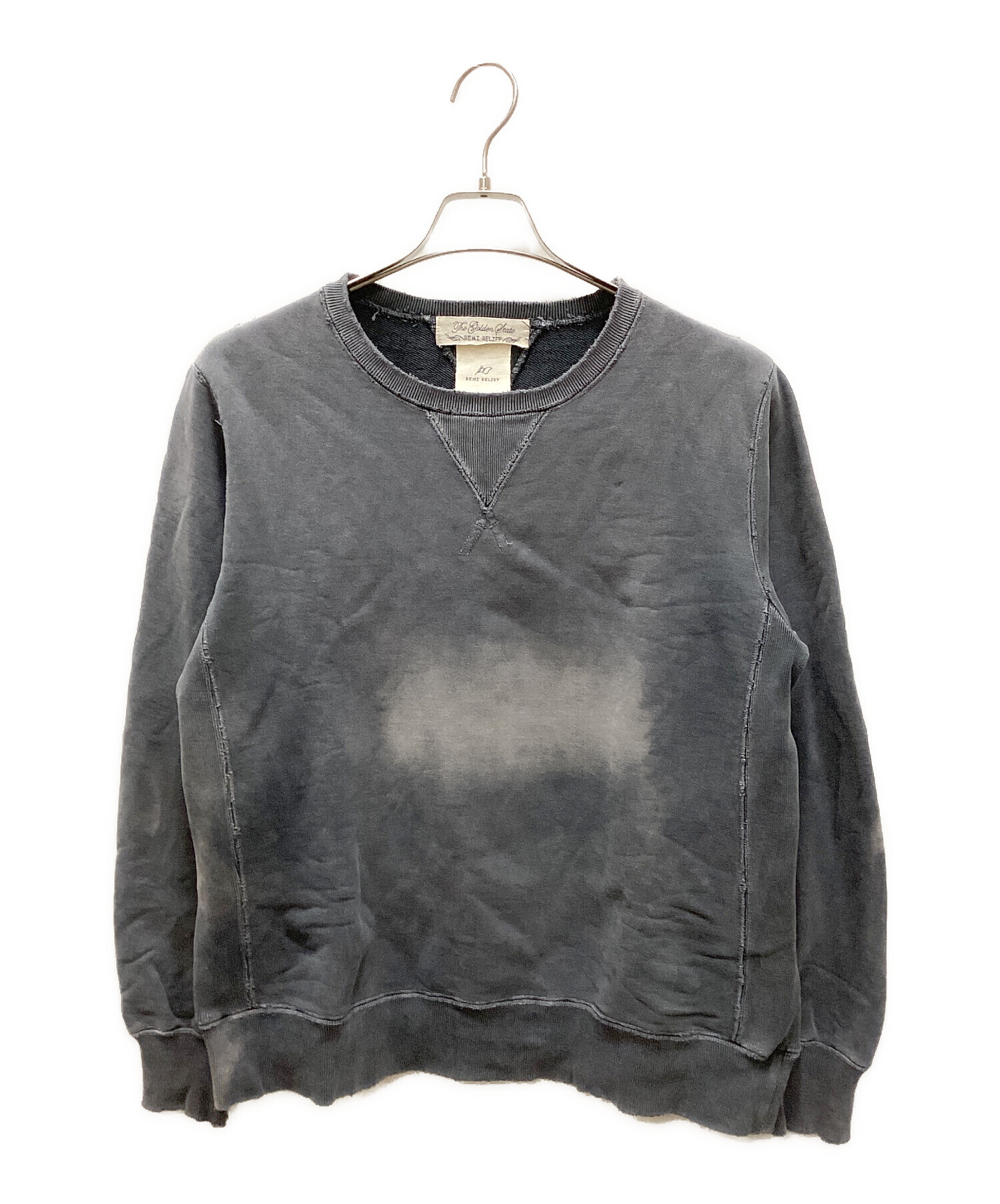 REMI RELIEF レミレリーフ スウェット M グレー 【古着】【中古】【送料無料】 中古・古着通販】REMI RELIEF (レミレリーフ) クラッシュ加工
