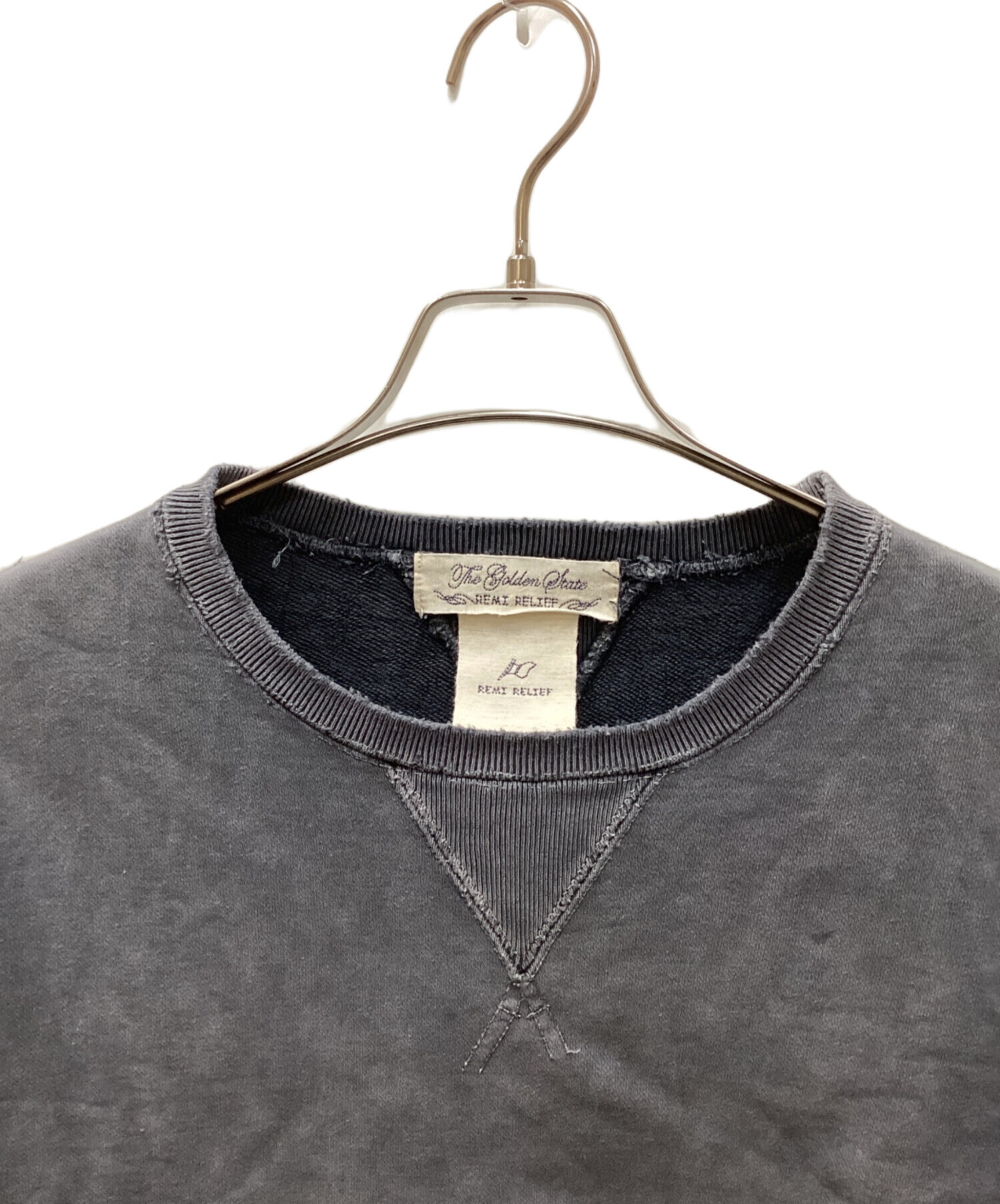 REMI RELIEF レミレリーフ スウェット M グレー 【古着】【中古】【送料無料】 中古・古着通販】REMI RELIEF (レミレリーフ) クラッシュ加工
