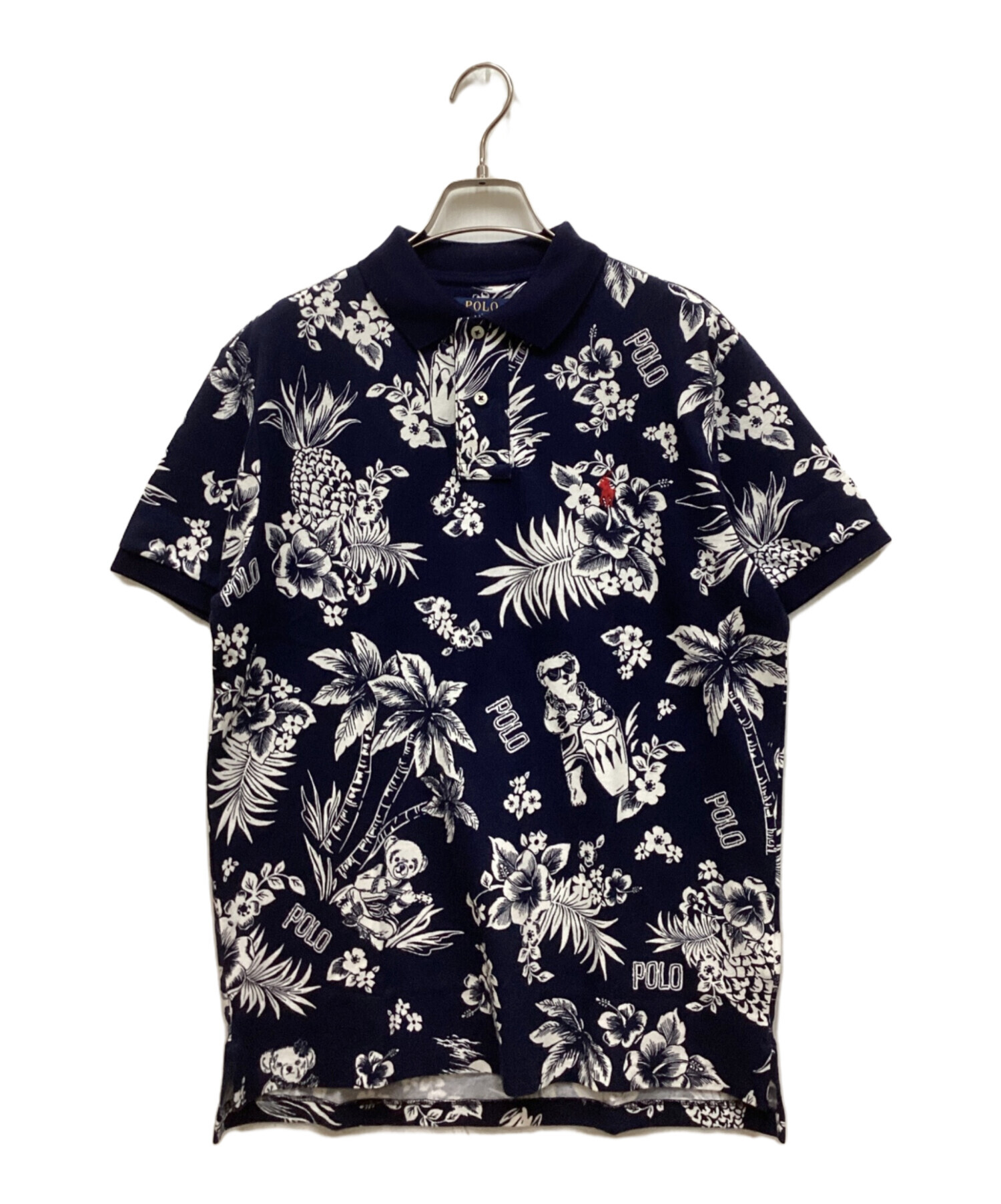 ポロラルフローレン　ポロベア 総柄 ポロシャツ XXL ネイビー アロハ柄 希少 中古・古着通販】POLO RALPH LAUREN (ポロ・ラルフローレン) HAWAIIAN