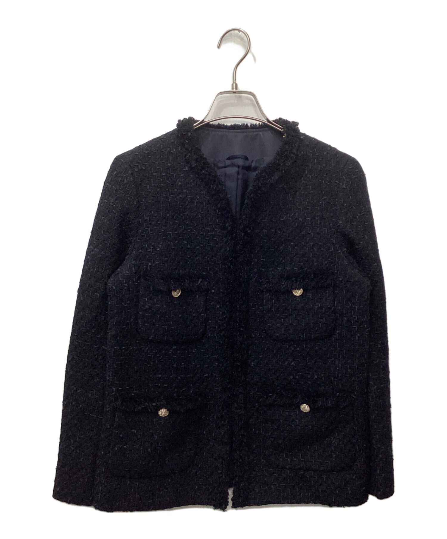 中古・古着通販】ANAYI (アナイ) ミックスツイードノーカラー