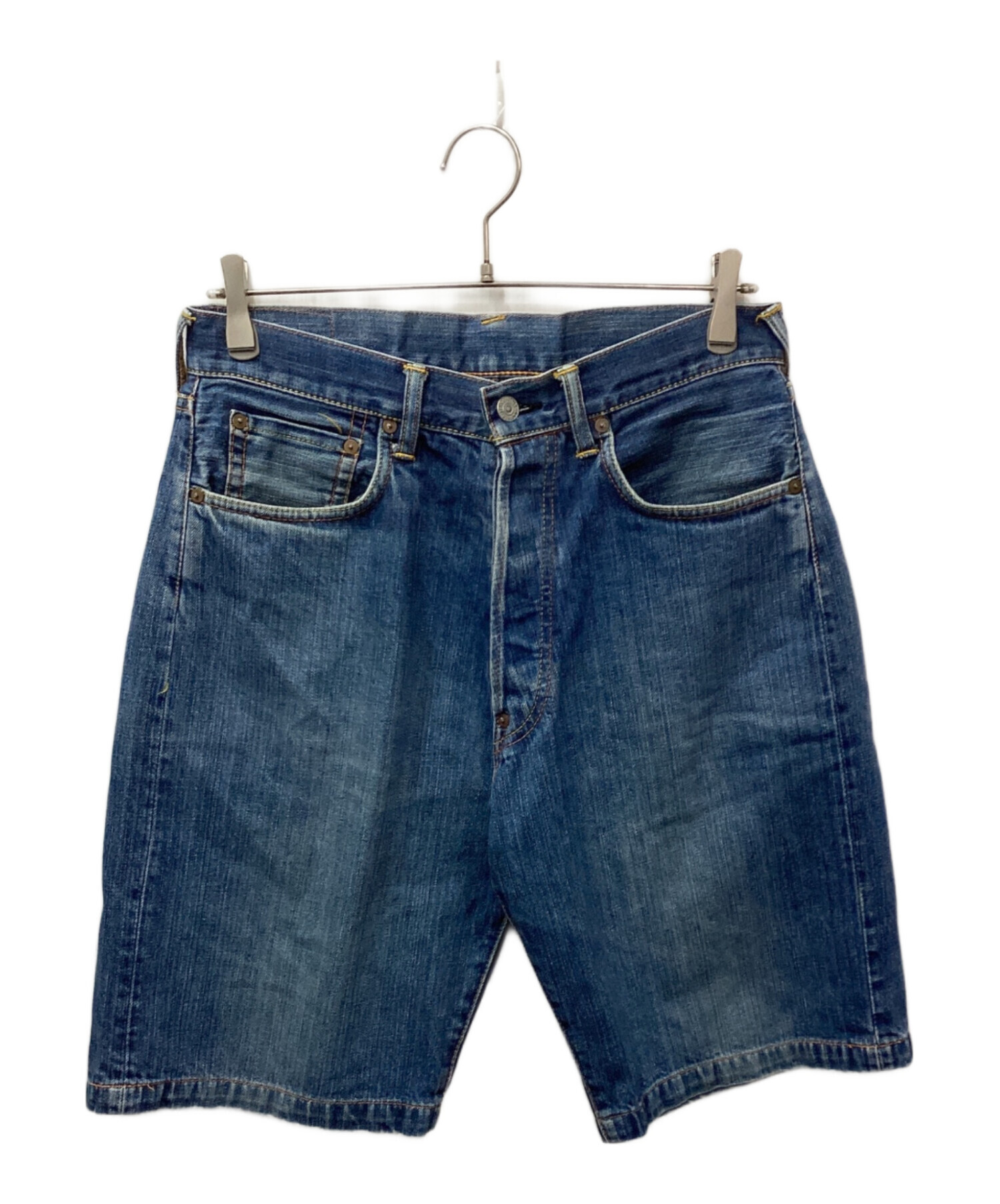 ぱ*い様 EVISU デニム ショーツ カモメペイント y2k 古着 バギーデニ 中古・古着通販】EVISU (エヴィス) カモメペイントデニムショーツ