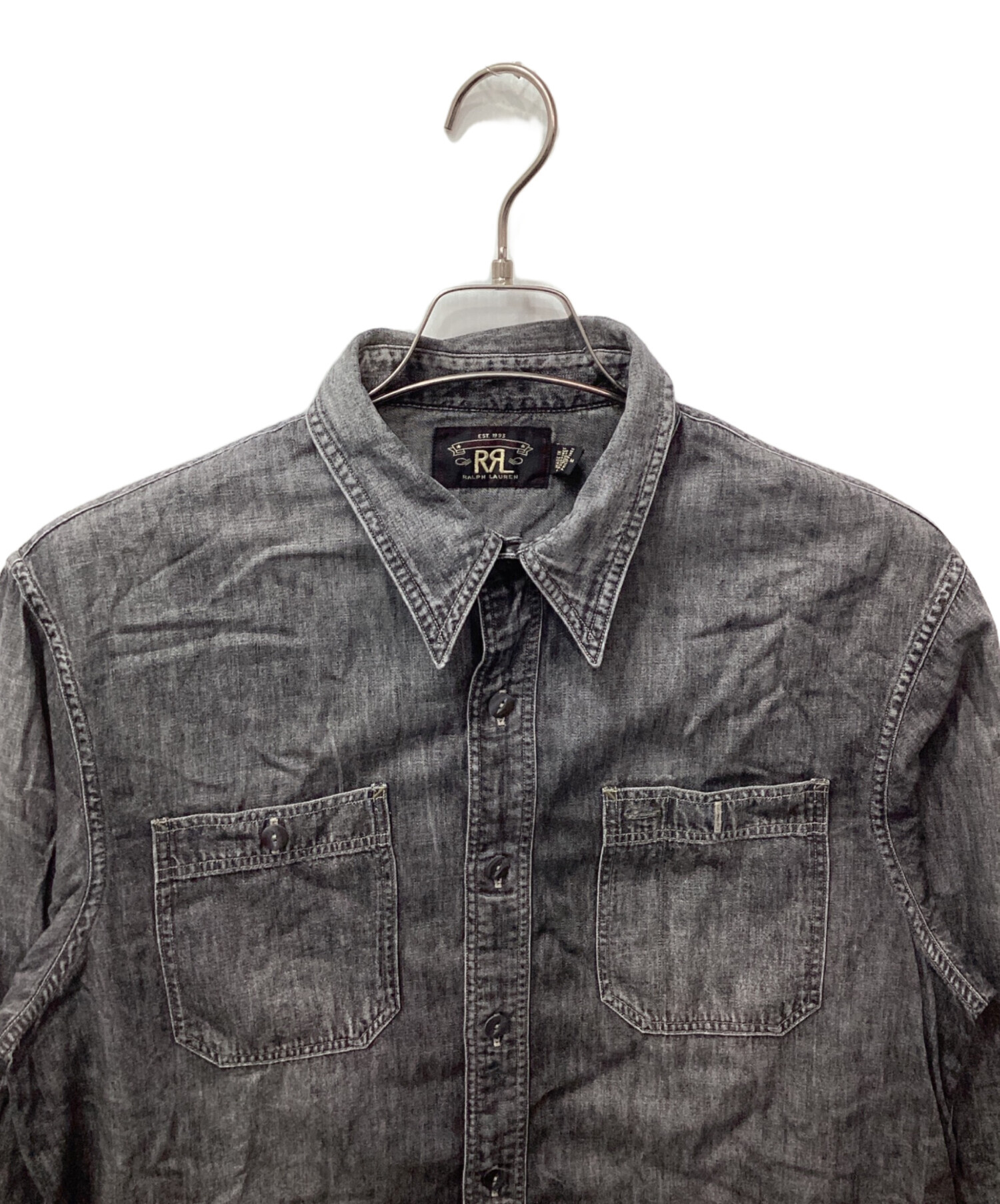 中古・古着通販】RRL (ダブルアールエル) BLACK DENIM WORK SHIRT