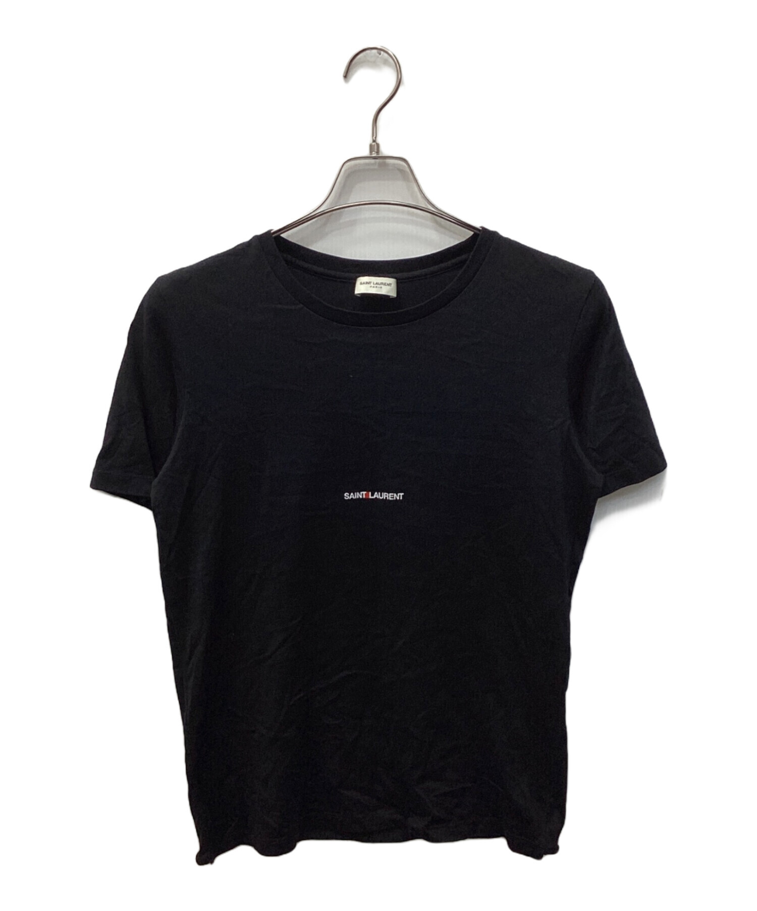 SAINT LAURENT PARIS Tシャツ・カットソー XS 黒 【古着】【中古】【送料無料】 中古・古着通販】Saint Laurent Paris (サンローランパリ) ロゴTシャツ