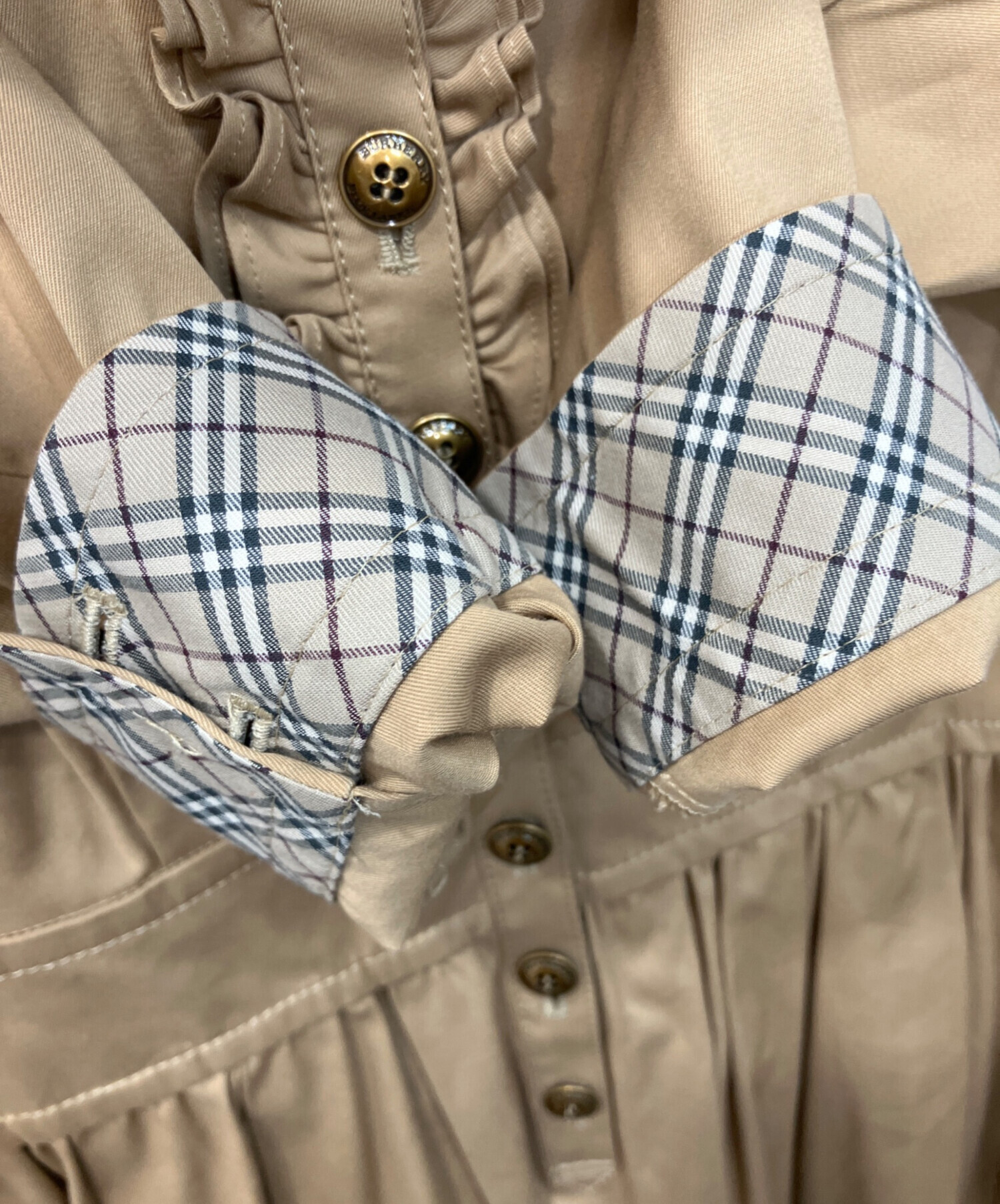 103802　バーバリーブルーレーベル　ワンピース　ベージュ　38 中古・古着通販】BURBERRY BLUE LABEL (バーバリー ブルー レーベル