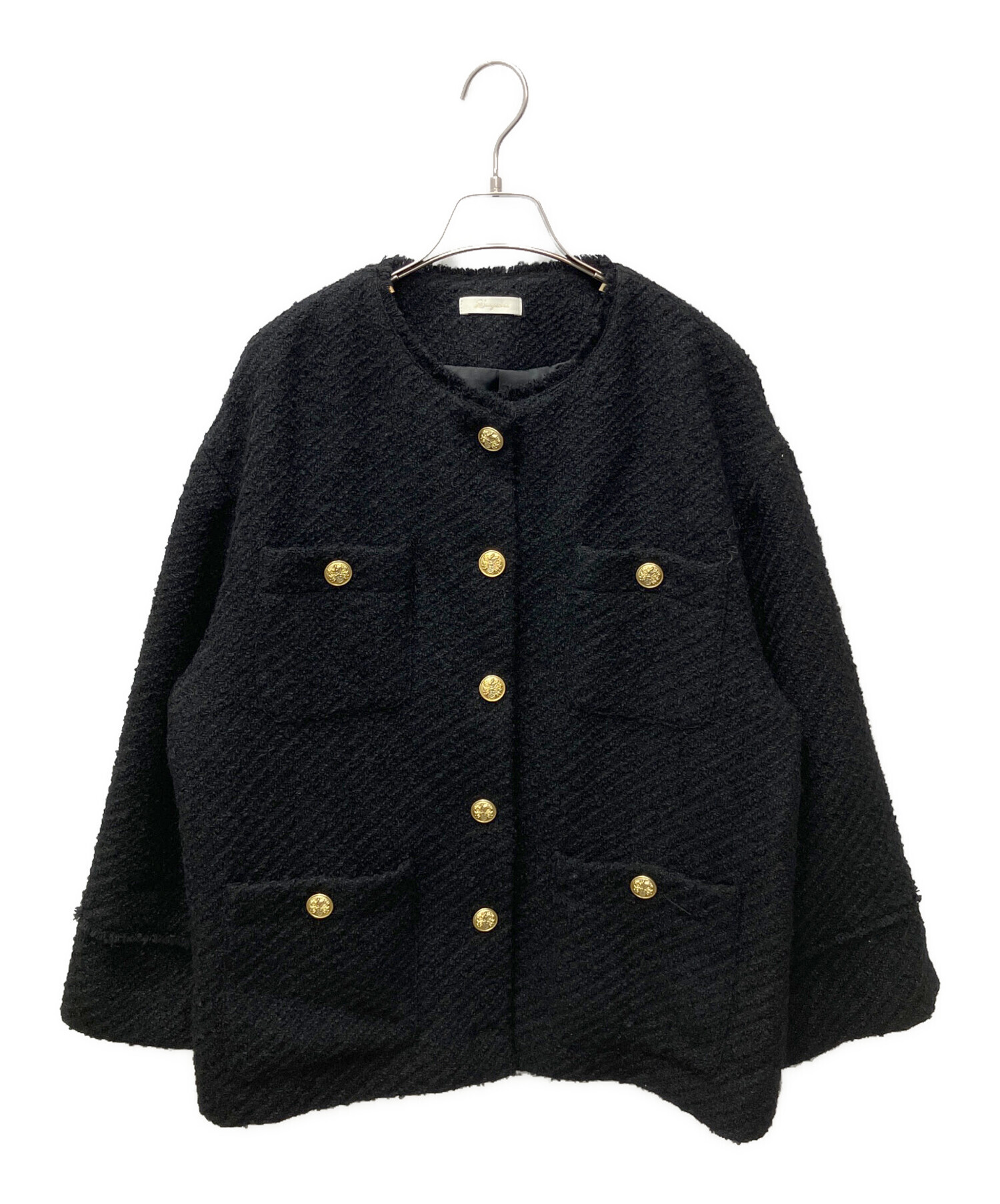 中古・古着通販】Loungedress (ラウンジドレス) ノーカラーツイード