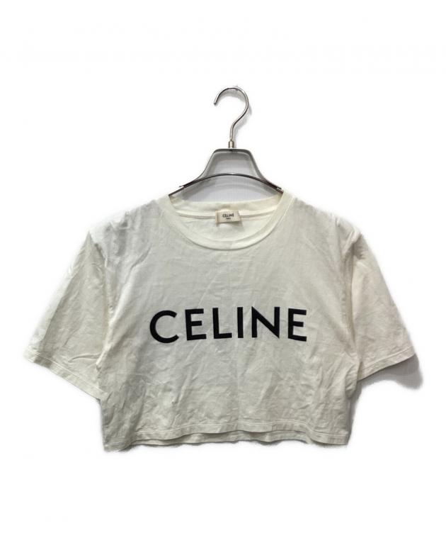 CELINE クロップドTシャツ ホワイト セリーヌ CELINE CELINE Tシャツ 2X761671Q 半袖 クロップド丈 （01EA