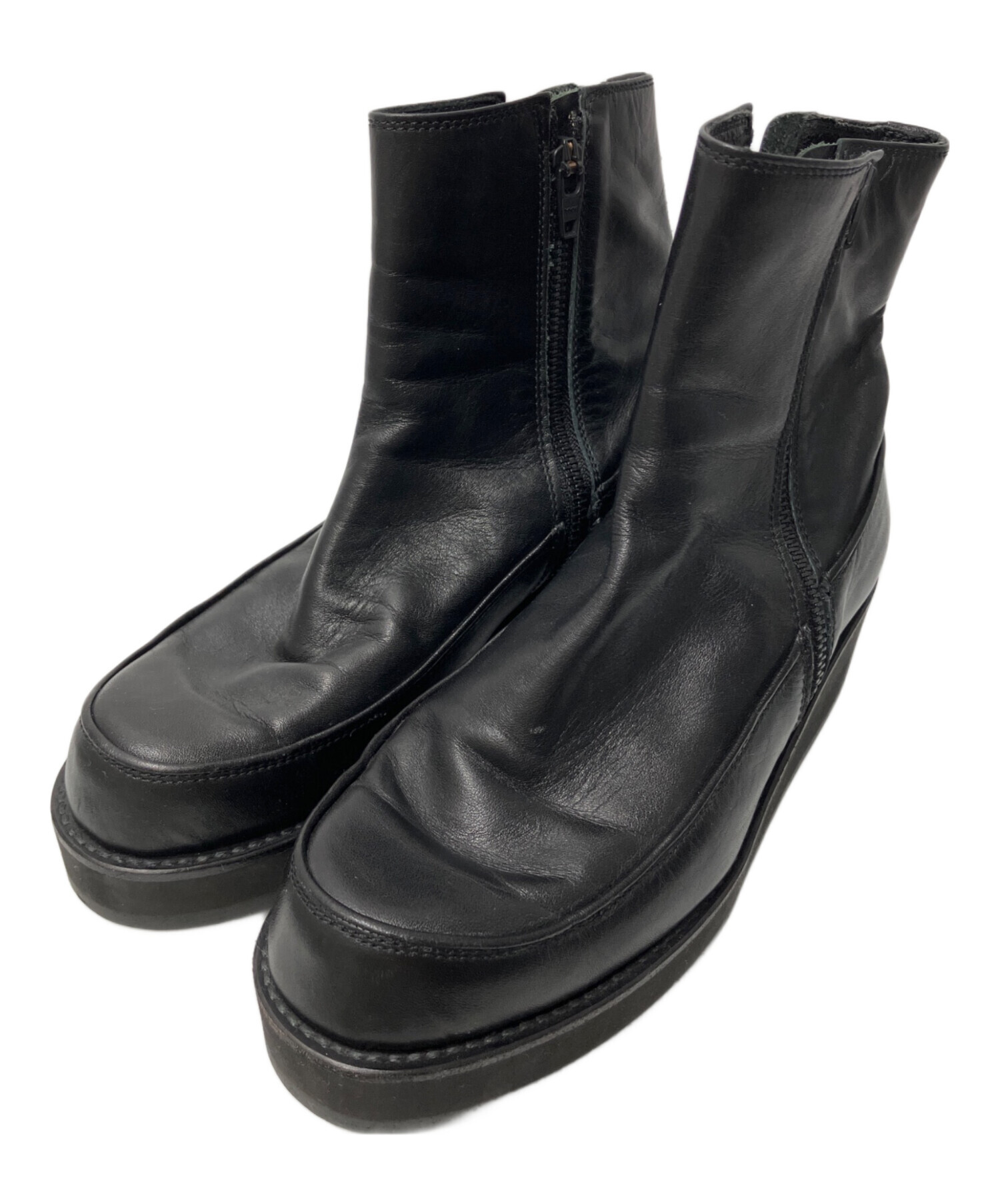 中古・古着通販】Y's (ワイズ) サイドジップブーツ ブラック サイズ