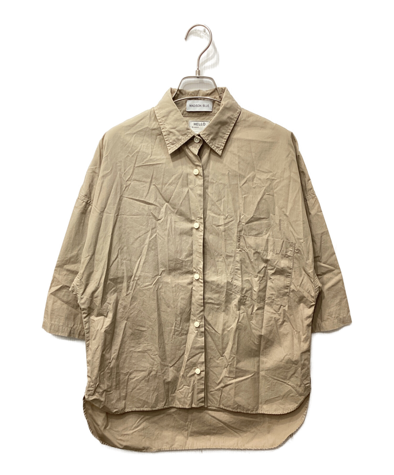 【美品】マディソンブルー/J.BRADLEY 半袖　シャツ ベージュ　00 中古・古着通販】MADISON BLUE (マディソンブルー) J.BRADLEY SHIRT七