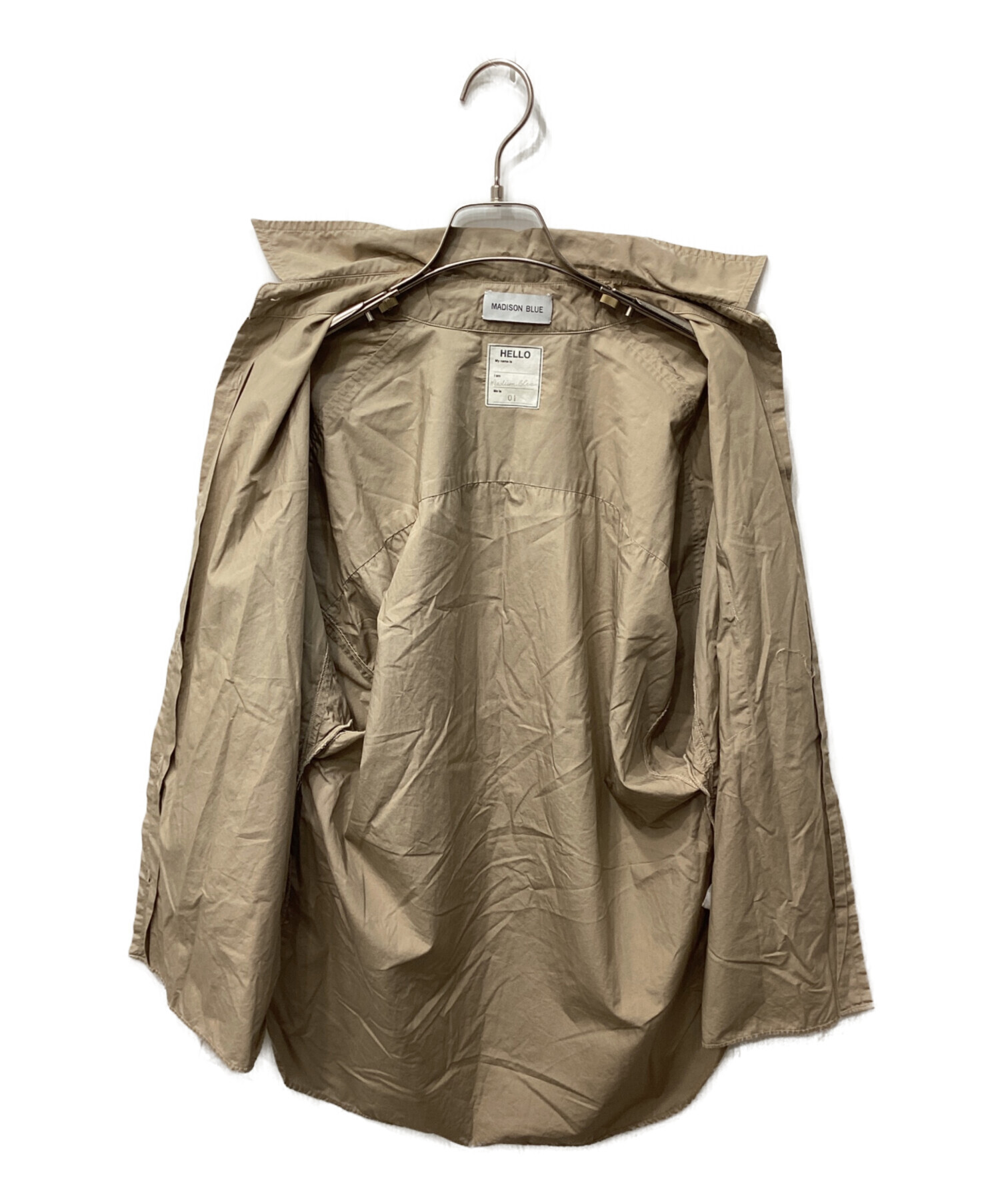 美品♡マディソンブルー J.BRADLEY SHIRT 七分袖 1 ベージュ 中古・古着通販】MADISON BLUE (マディソンブルー) J.BRADLEY SHIRT七