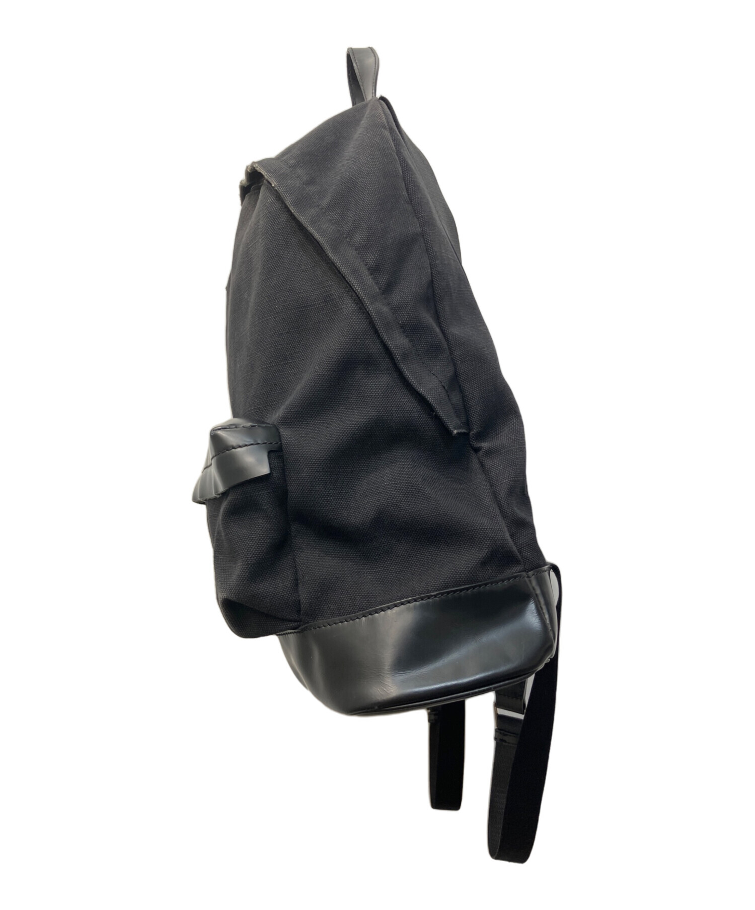 バレンシアガ ブラック レザーバックパック 中古・古着通販】BALENCIAGA (バレンシアガ) Canvas Leather Backpack