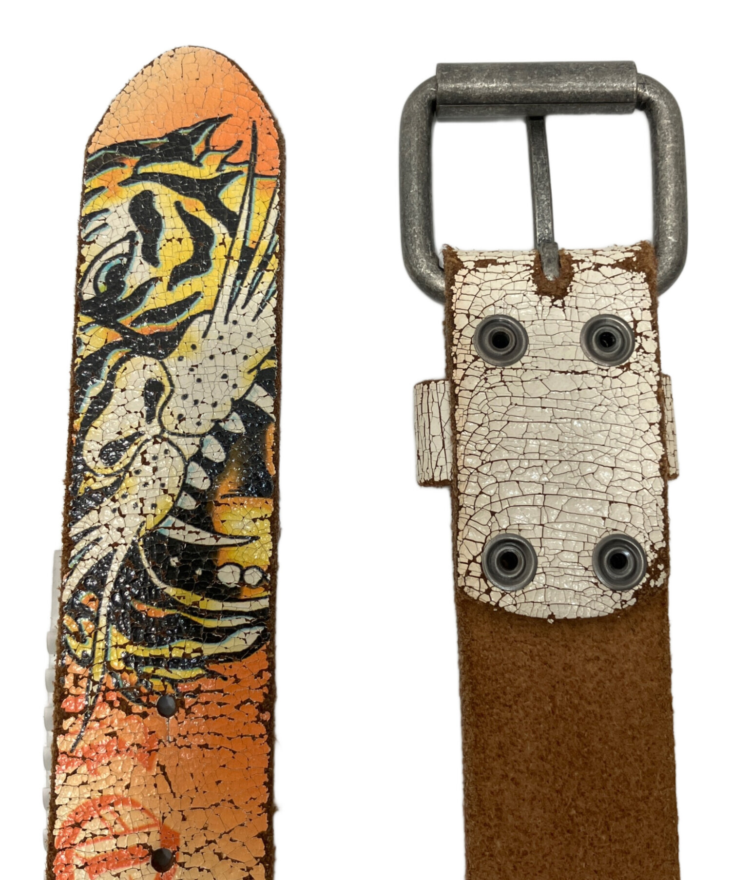 中古・古着通販】ED HARDY (エド ハーディー) クラックレザーベルト