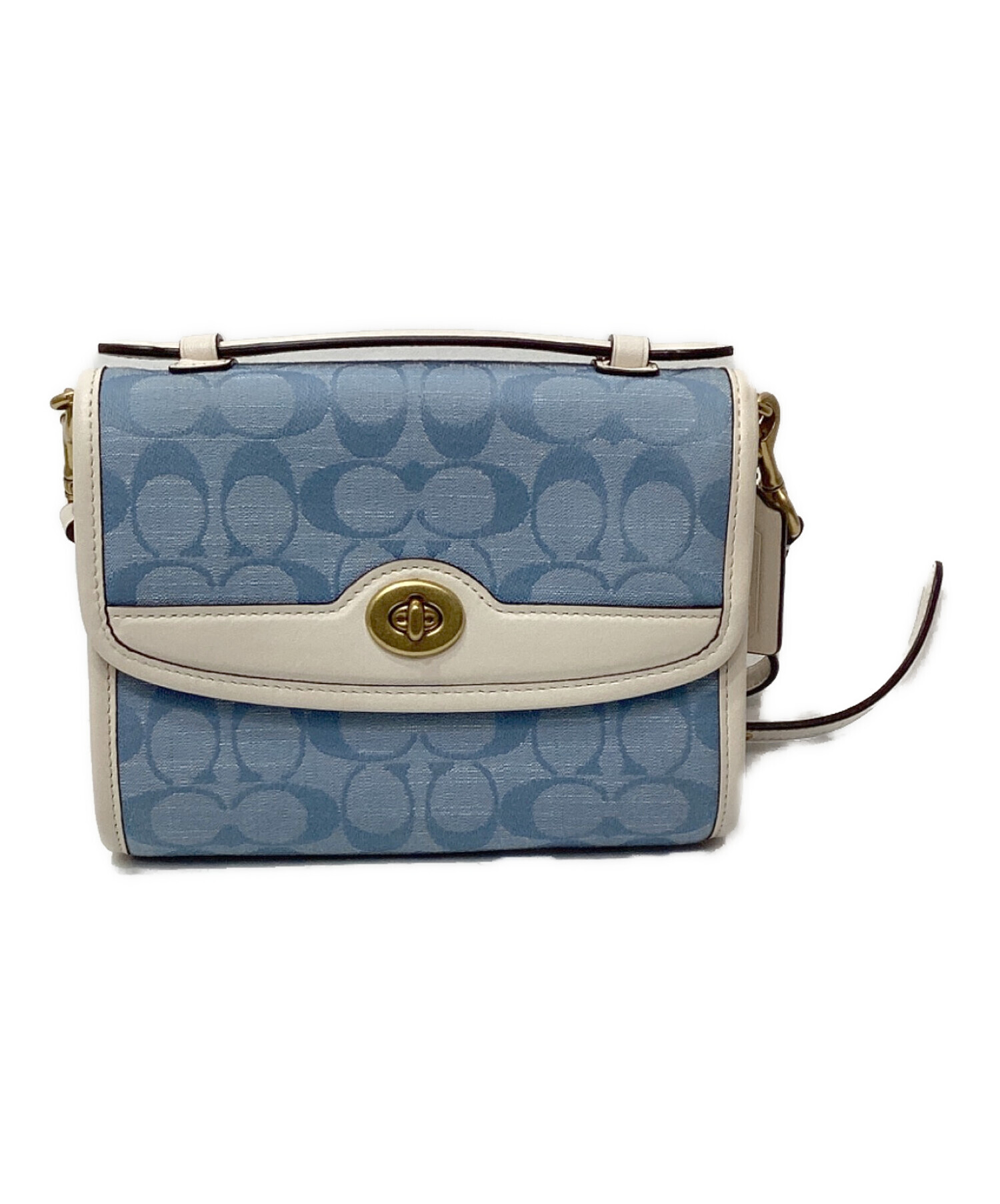 中古・古着通販】COACH (コーチ) ショルダーバッグ スカイブルー