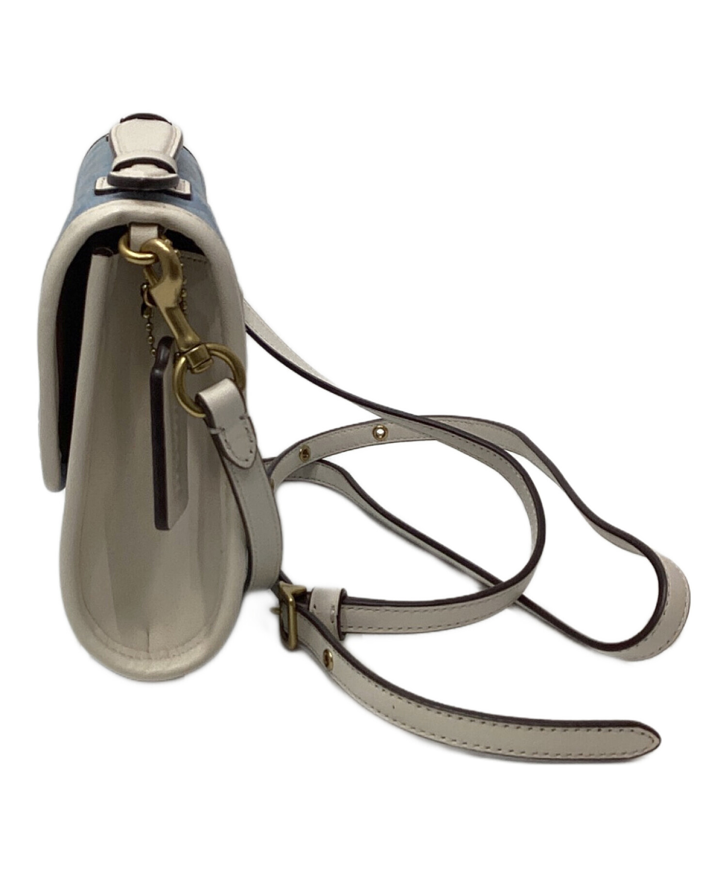 中古・古着通販】COACH (コーチ) ショルダーバッグ スカイブルー