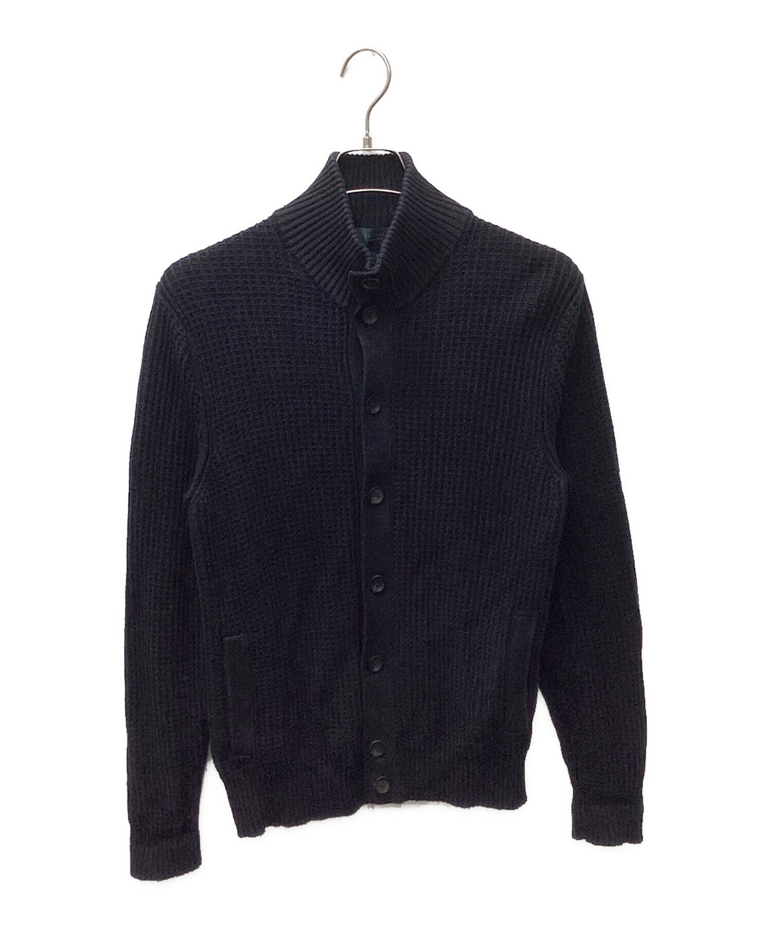 美品 ZANONE イタリア製 厚手 ニット カーディガンCHIOTO ネイビー 中古・古着通販】Zanone (ザノーネ) CHIOTO スタンドカラーリネン混