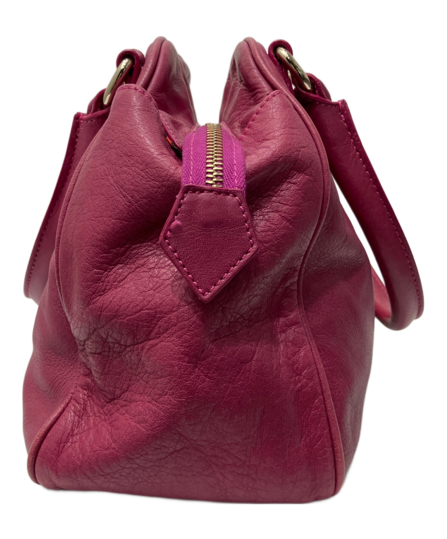 ヴィヴィアン　パープル レザー ハンドバッグ ロゴ付き 中古・古着通販】Vivienne Westwood (ヴィヴィアンウエストウッド