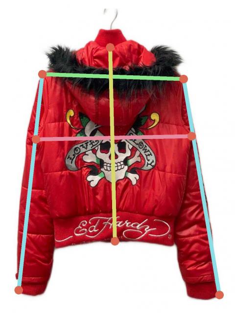 【送料無料】エドハーディー ナイロンジャケット 中古・古着通販】ED HARDY (エド ハーディー) 刺繍ファー付中綿