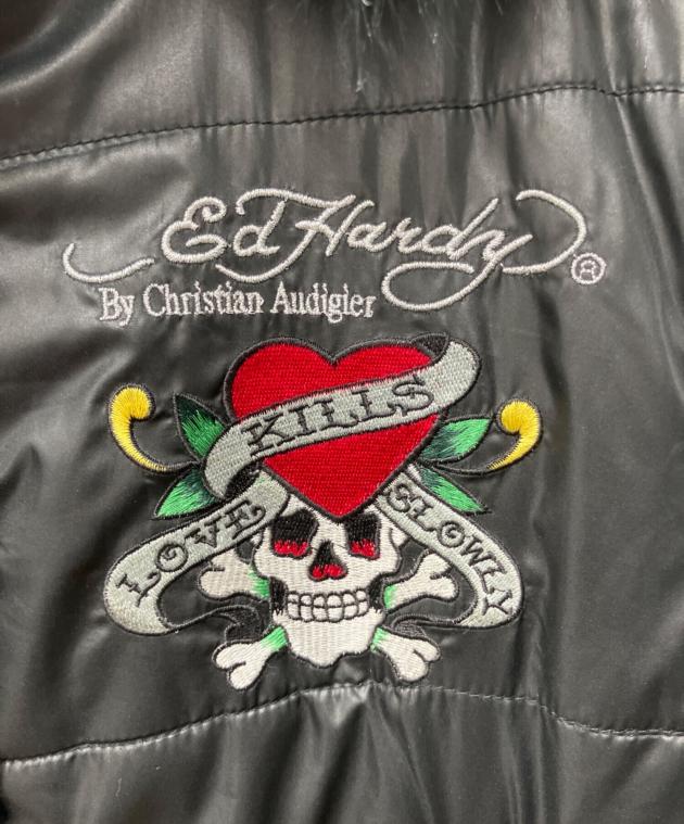 中古・古着通販】ED HARDY (エド ハーディー) 刺繍ファー付中綿