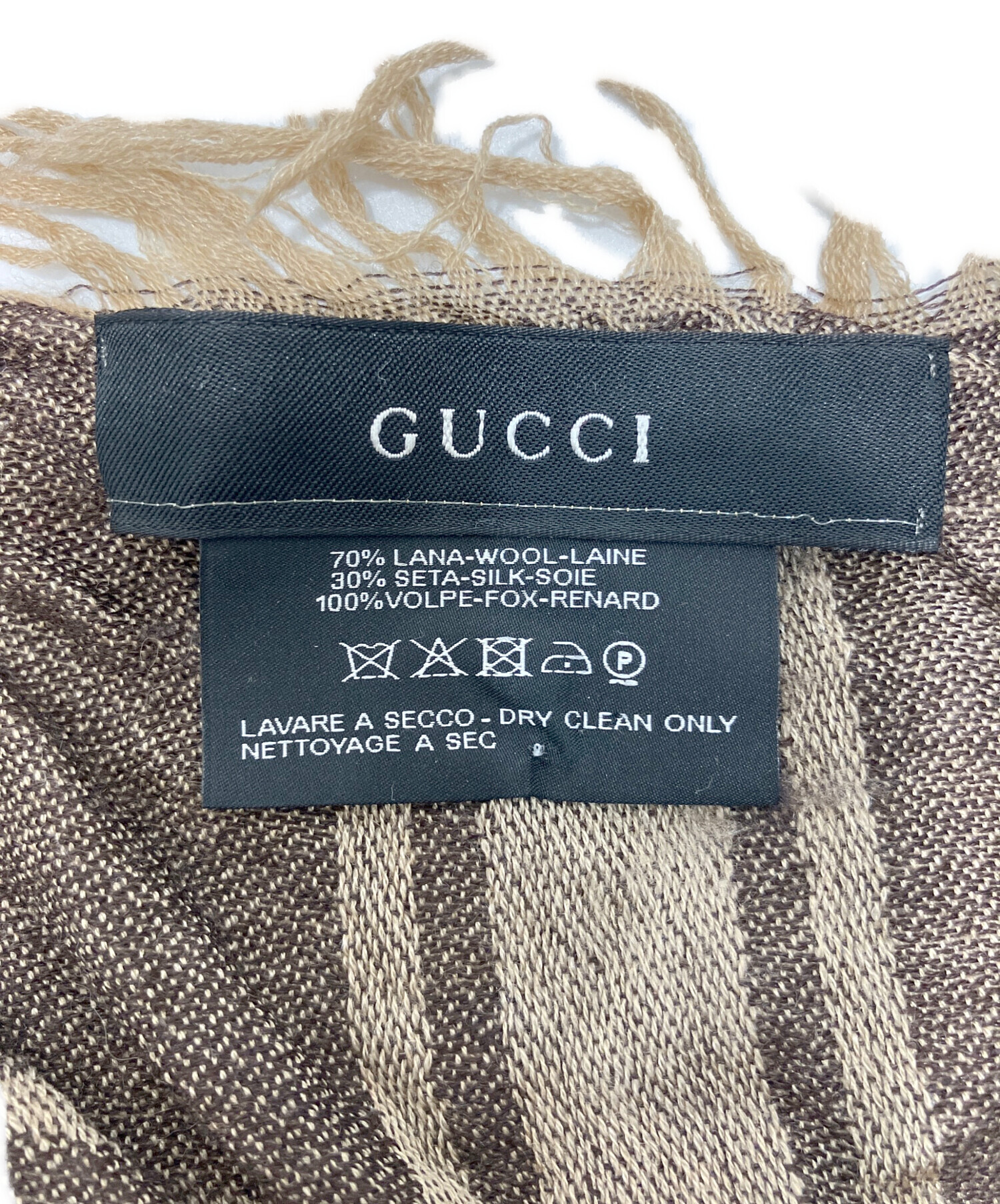 中古・古着通販】GUCCI (グッチ) フォックスファー シルク混 GG柄