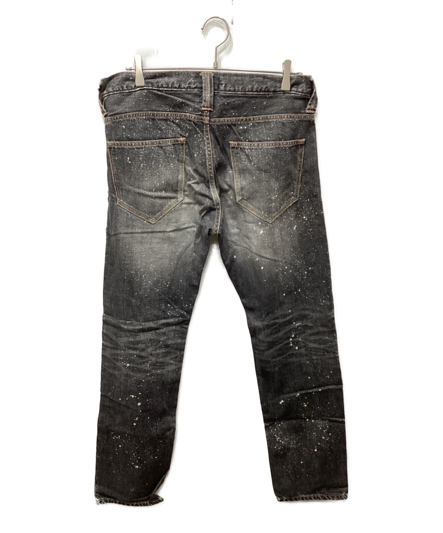 FACETASM ファセッタズム デニム パンツ ダメージ 日本製 黒 中古・古着通販】FACETASM (ファセッタズム) ペンキデザインダメージ