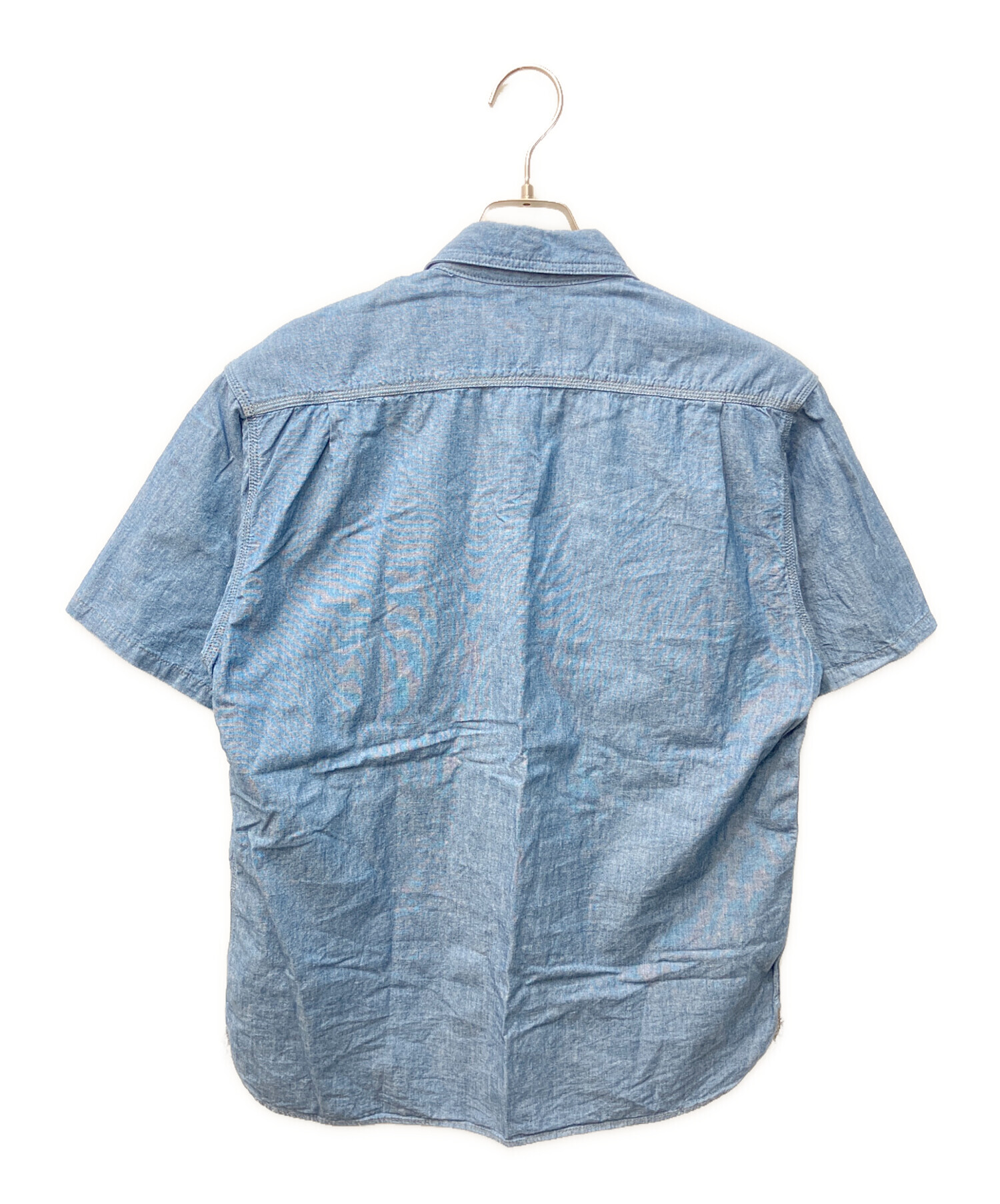 桃太郎ジーンズ シャンブレーシャツ 半袖 出陣 MOMOTARO JEANS 中古・古着通販】MOMOTARO JEANS (桃太郎ジーンズ) SSシャンブレー
