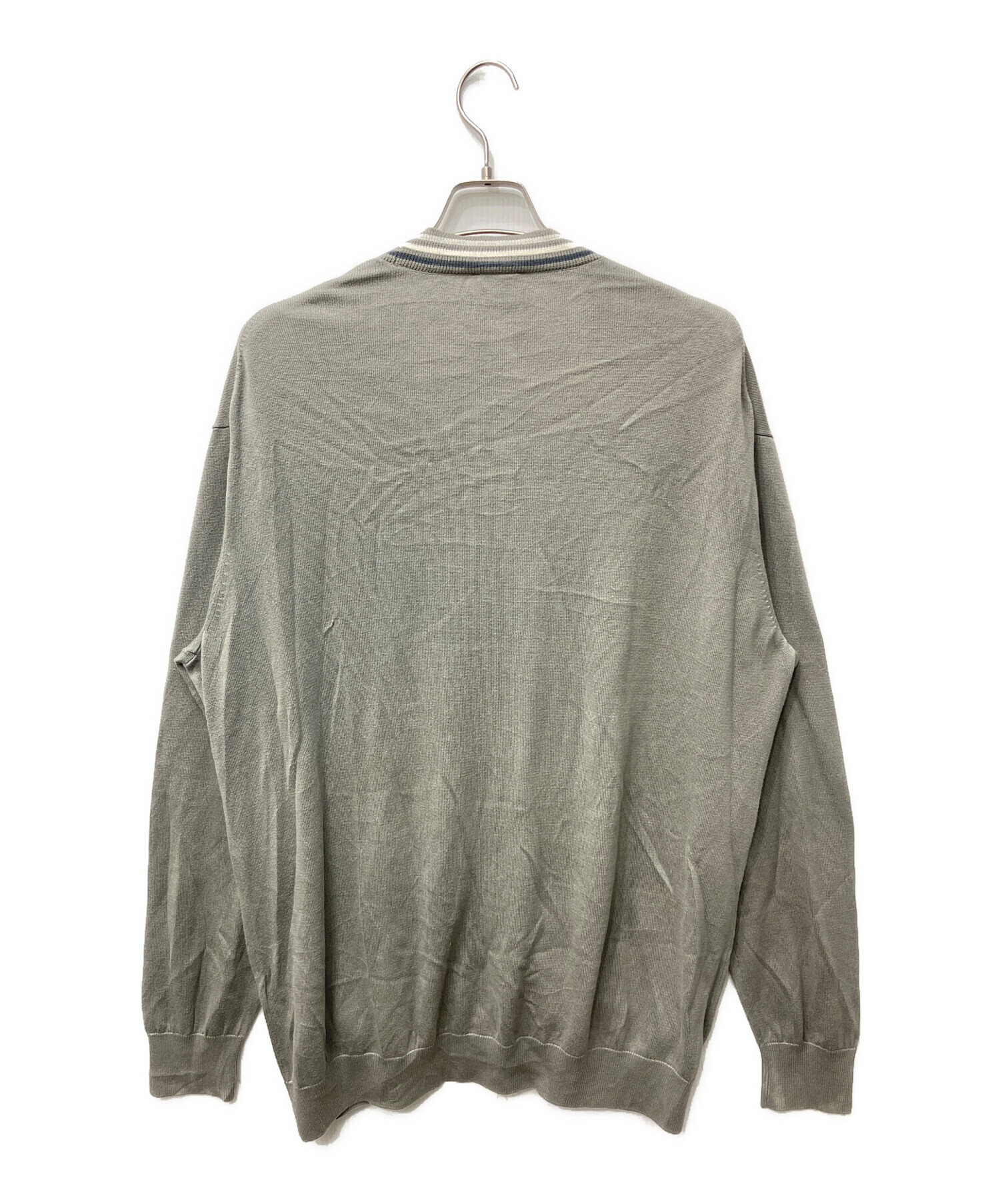 中古・古着通販】LACOSTE (ラコステ) Vネックカーディガン グレー