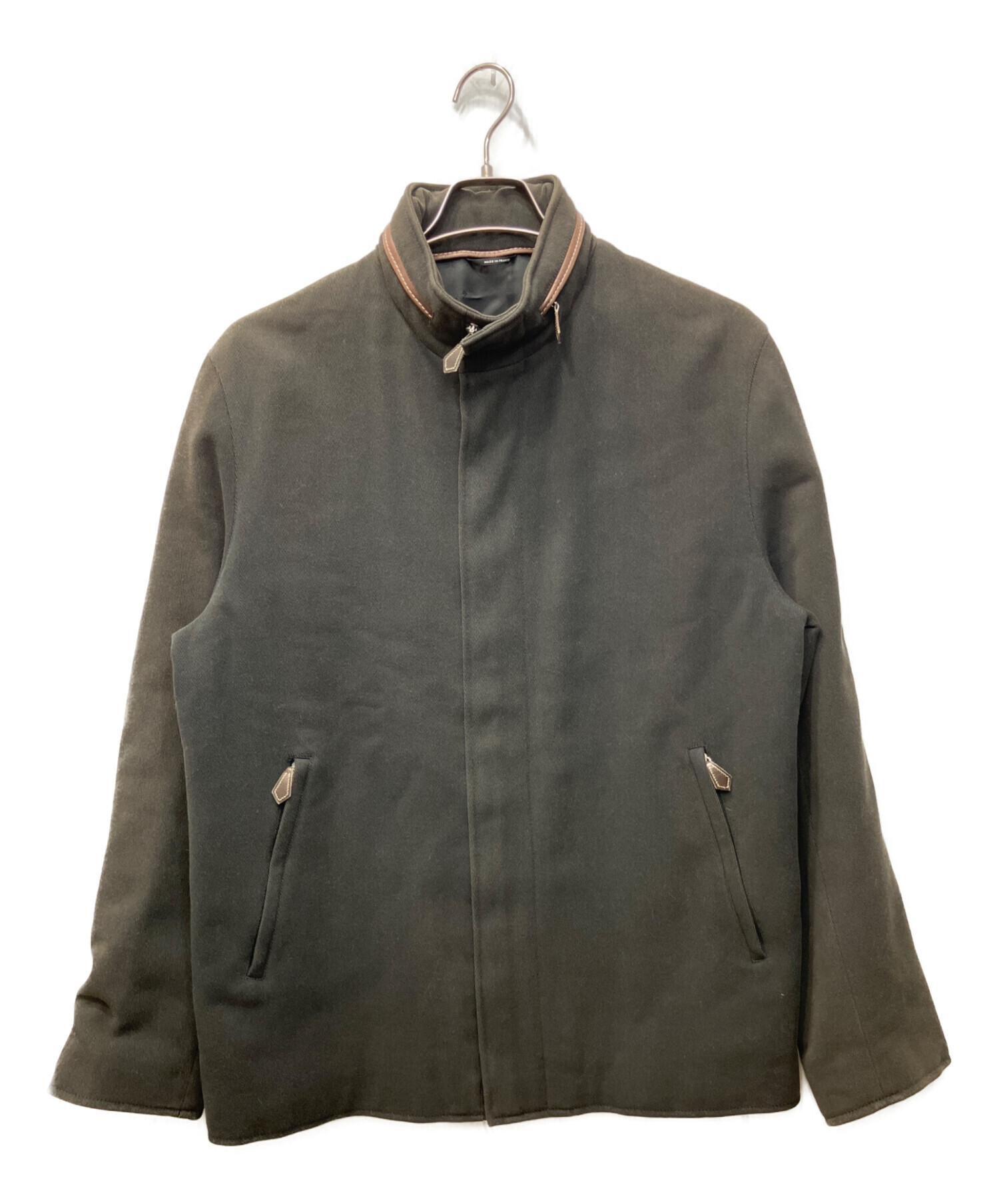 中古・古着通販】HERMES (エルメス) レザーパイピングジップアップ 