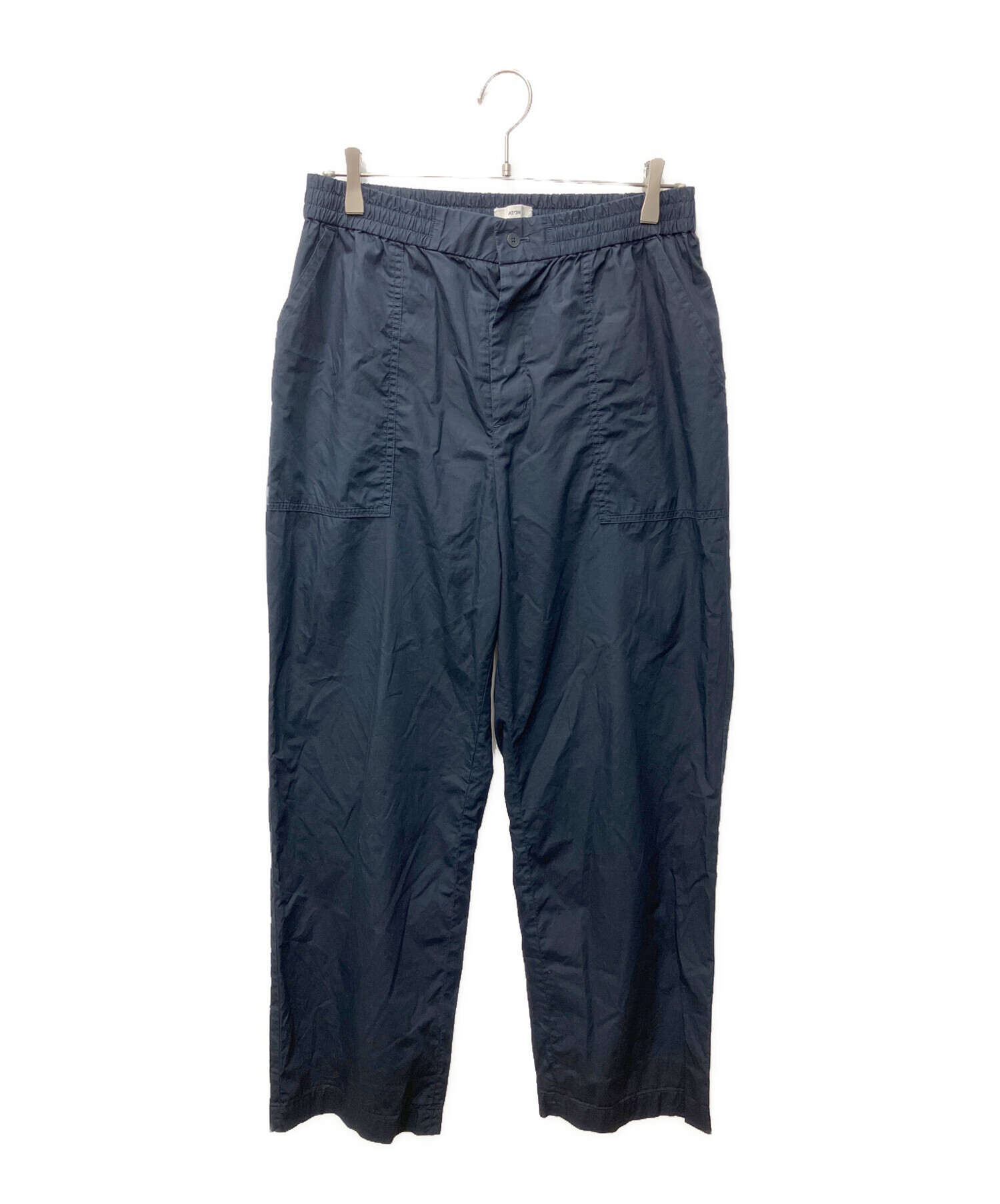中古・古着通販】ATON (エイトン) イージーパンツ ネイビー サイズ