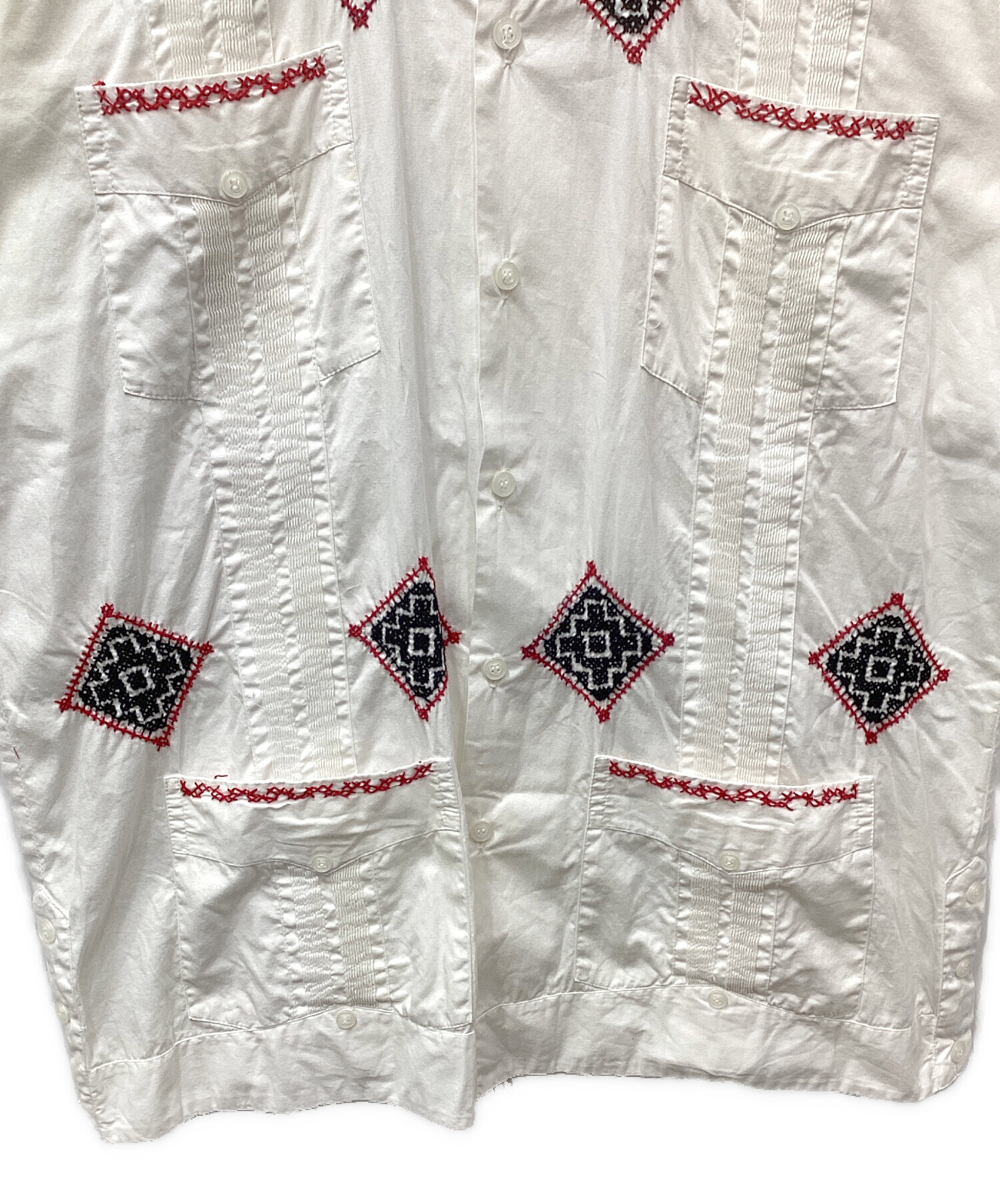 中古・古着通販】OAXACA (オアハカ) 刺繍キューバシャツ ホワイト 