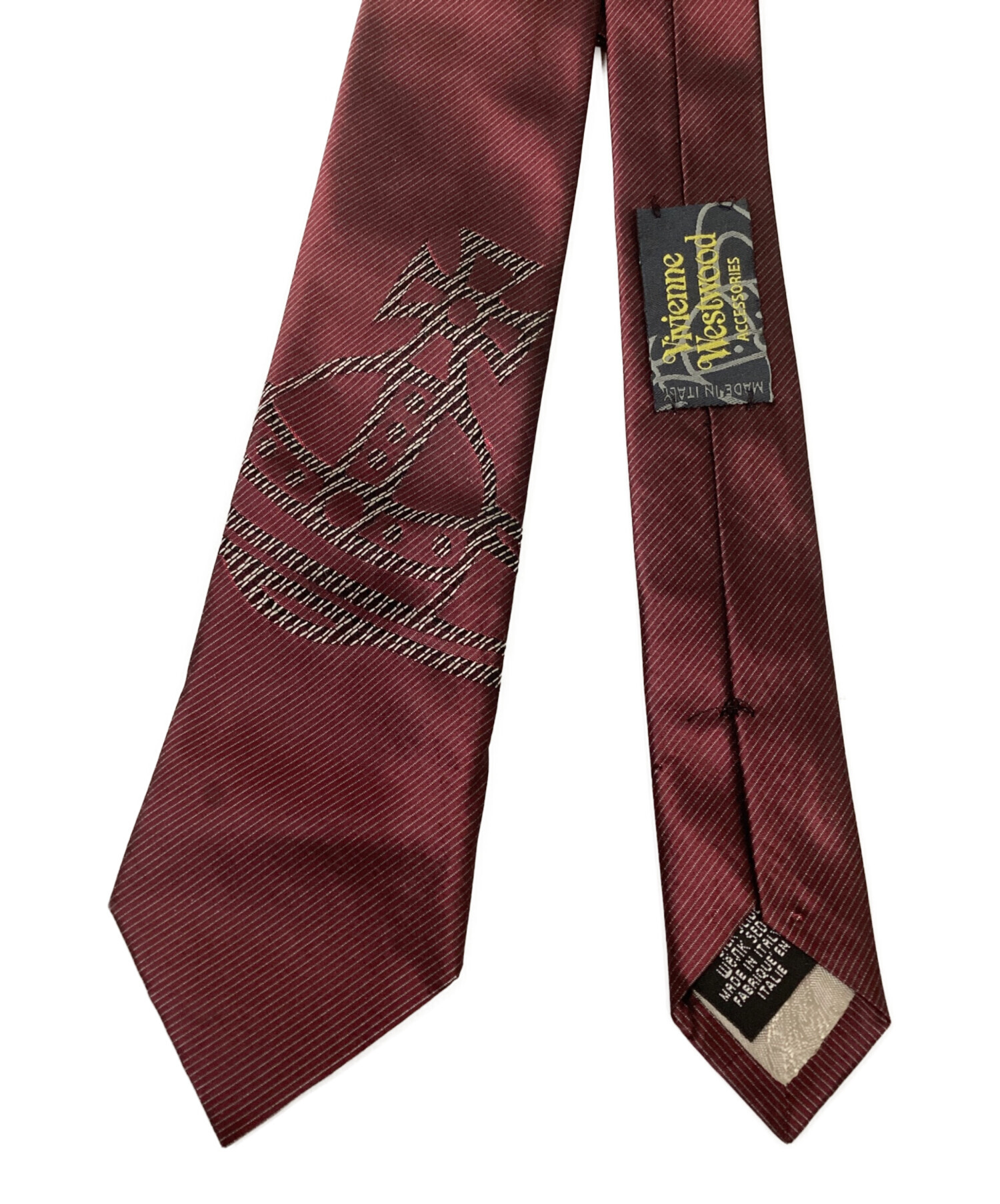 【美品】ヴィヴィアンウエストウッド ネクタイ オーブ ロゴ シルク 希少デザイン 中古・古着通販】Vivienne Westwood (ヴィヴィアンウエストウッド