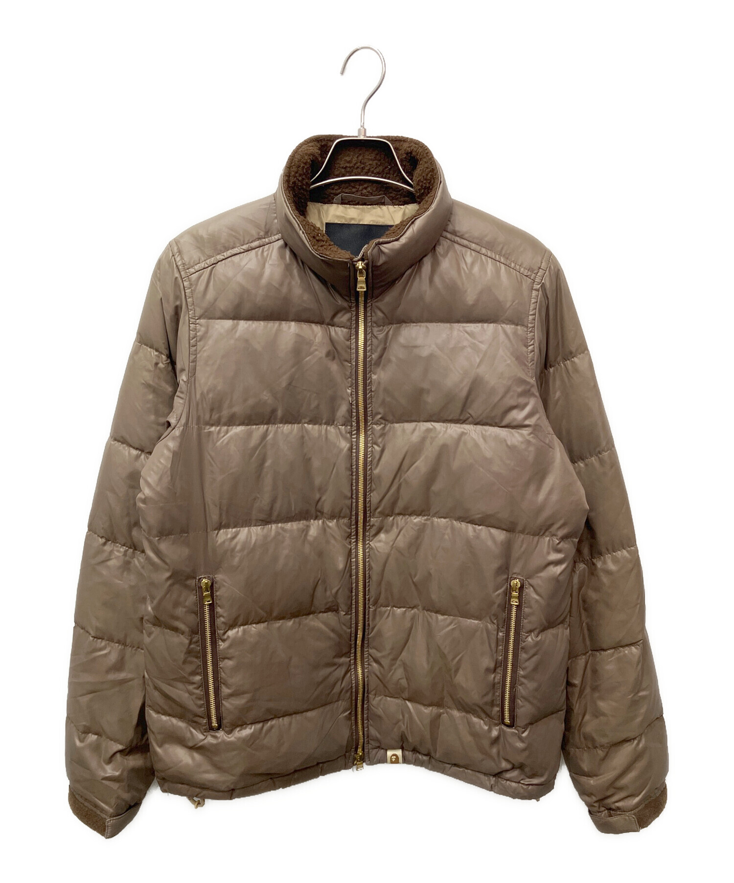 A BATHING APE ダウンジャケット M ブラウン 中古・古着通販】A BATHING APE (アベイシングエイプ) ダウン