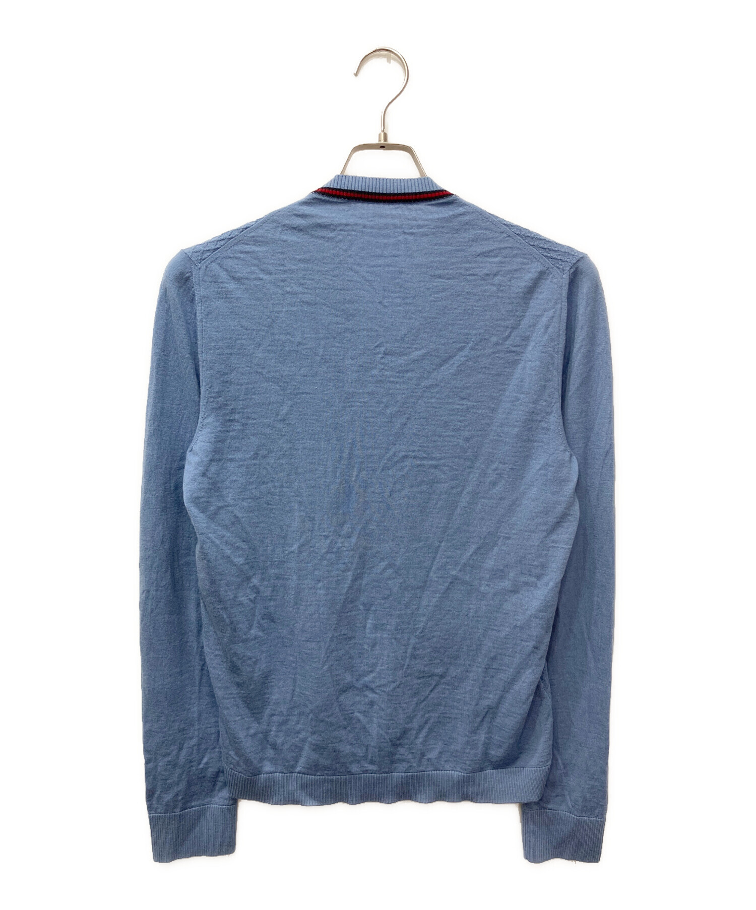 中古・古着通販】GUCCI (グッチ) Vネックニット ブルー サイズ:M