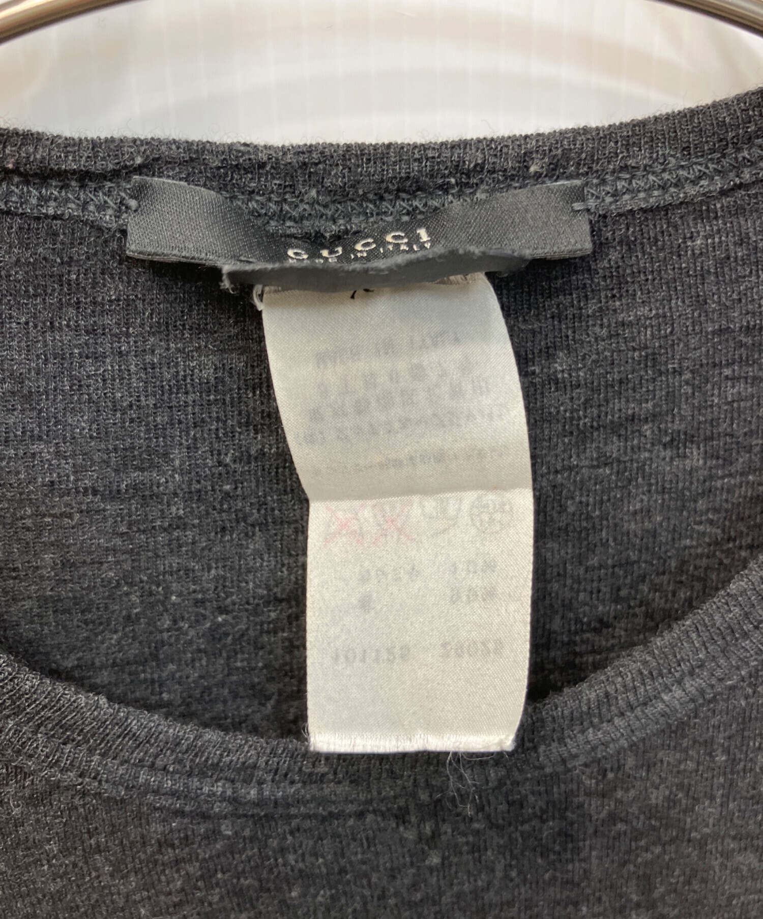 未使用　GUCCIグッチカシミヤ混　コート　ロゴ 中古・古着通販】GUCCI (グッチ) カシミヤ混ウールクルーネックニット