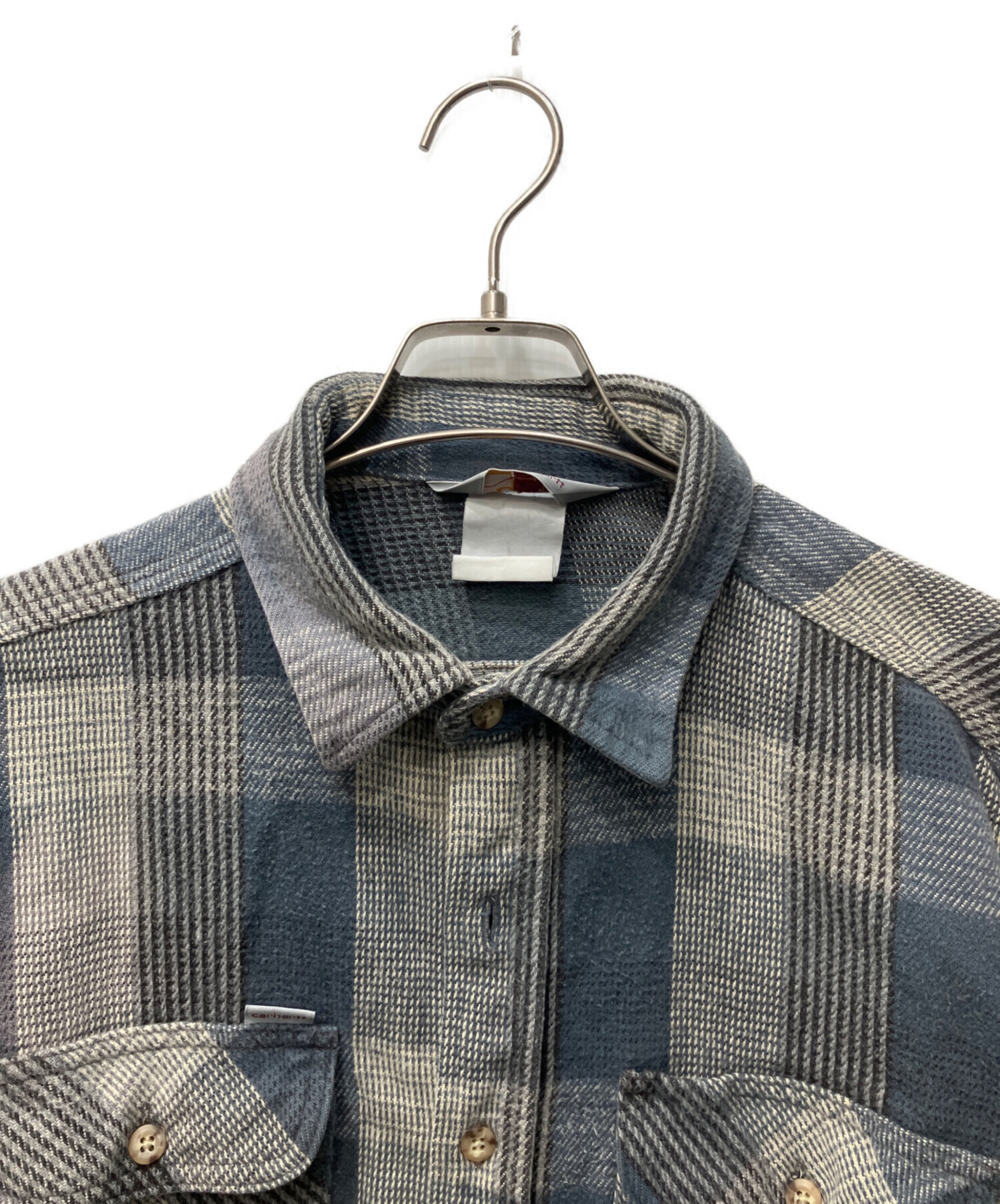 Carhartt グレー系チェック フランネルシャツ 中古・古着通販】CarHartt (カーハート) 80's-90's チェックネルシャツ