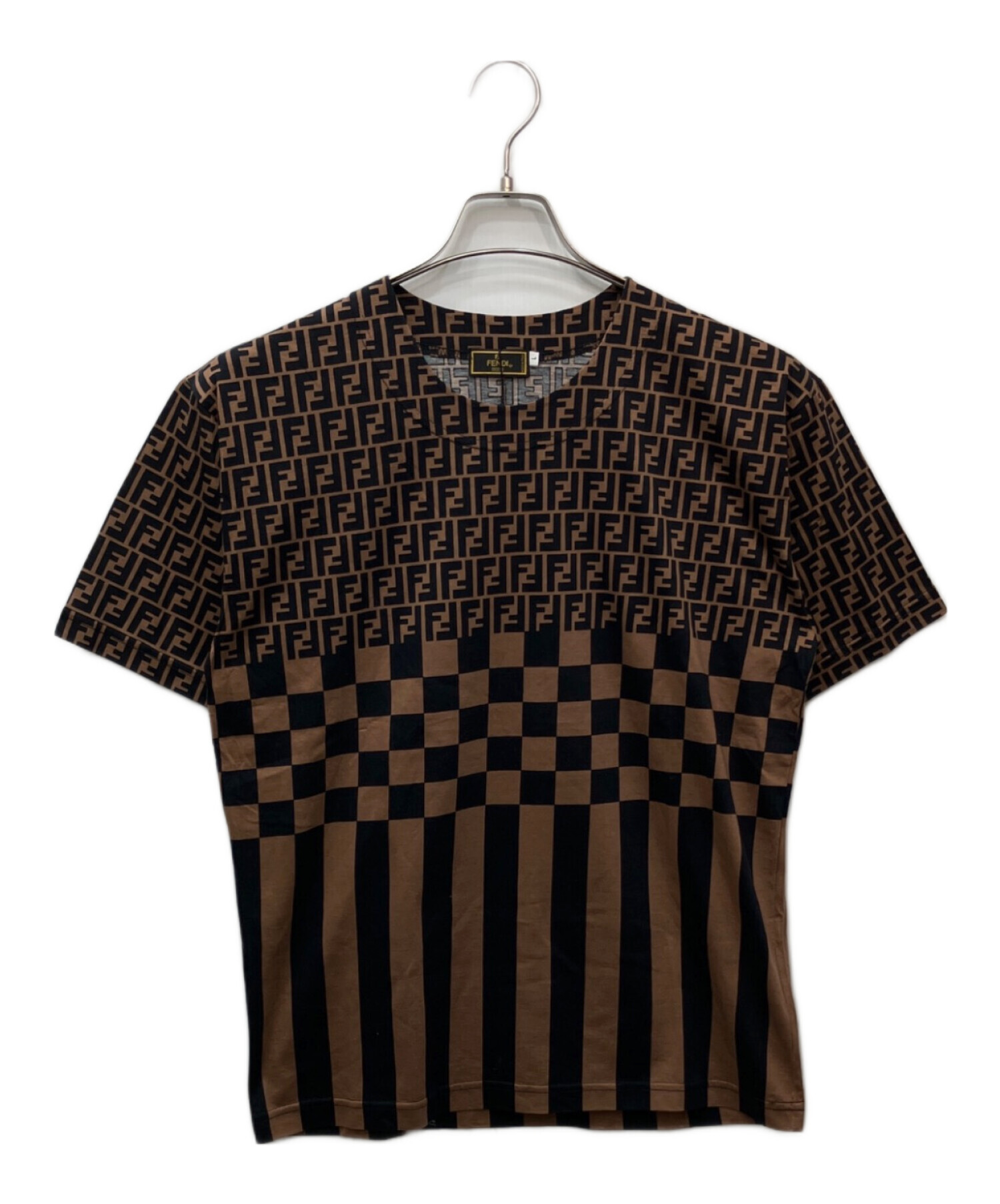 FENDI ズッカ柄 Tシャツ 中古・古着通販】FENDI (フェンディ) ズッカ × ペカンストライプ T