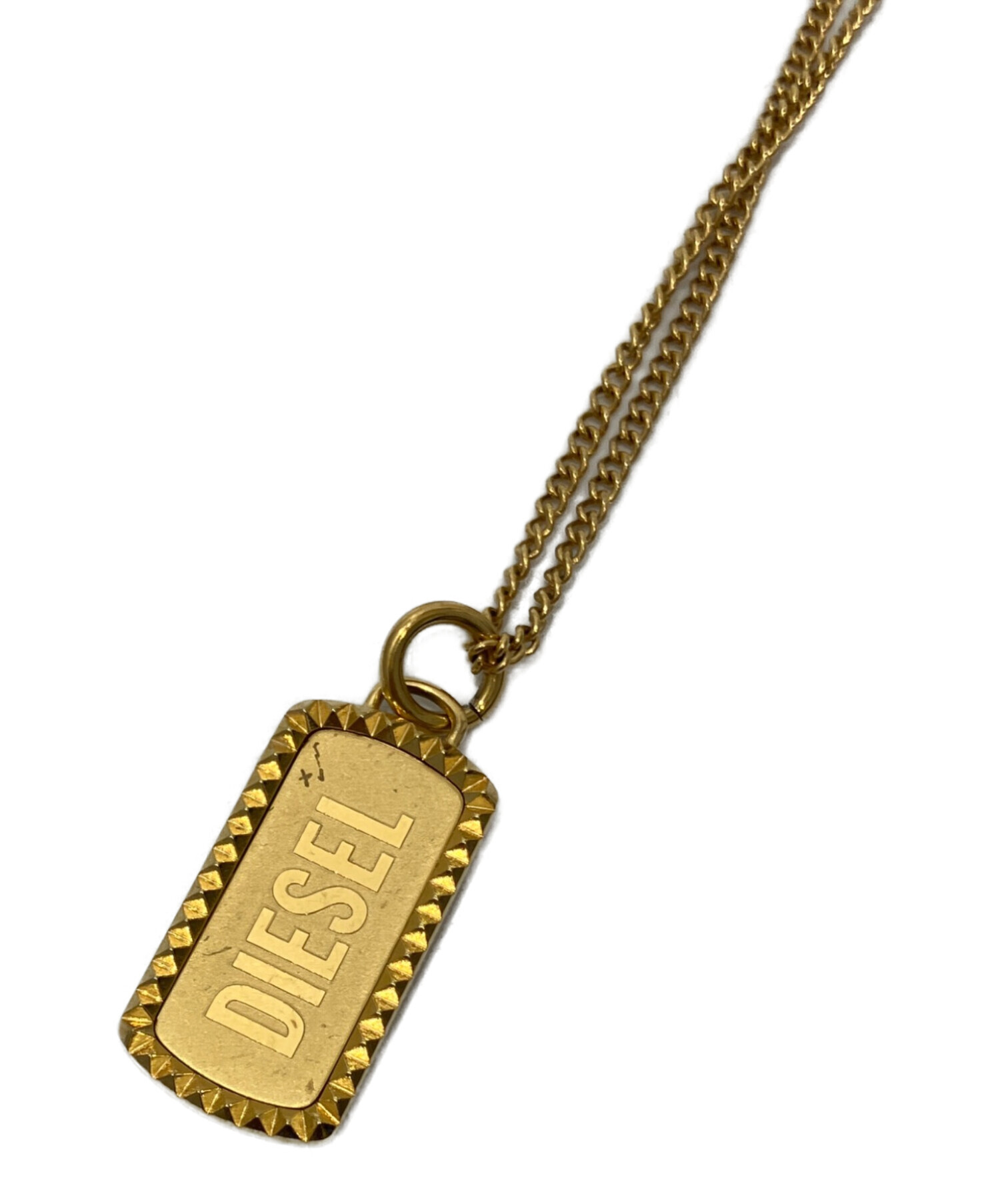 中古・古着通販】DIESEL (ディーゼル) プレートネックレス ゴールド