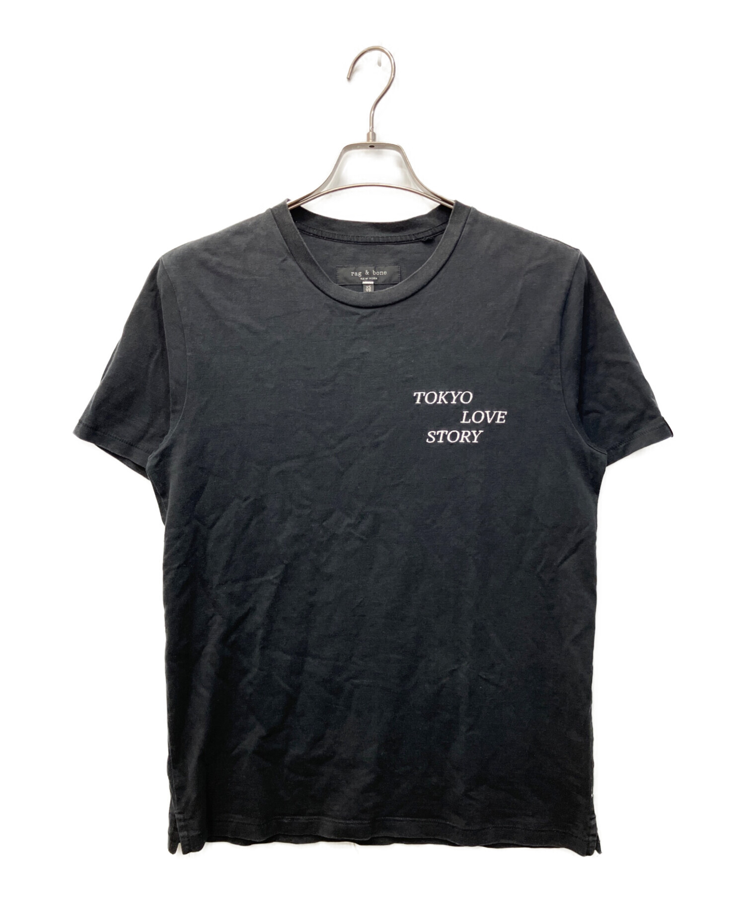 中古・古着通販】rag&bone (ラグアンドボーン) 刺繍Tシャツ ブラック